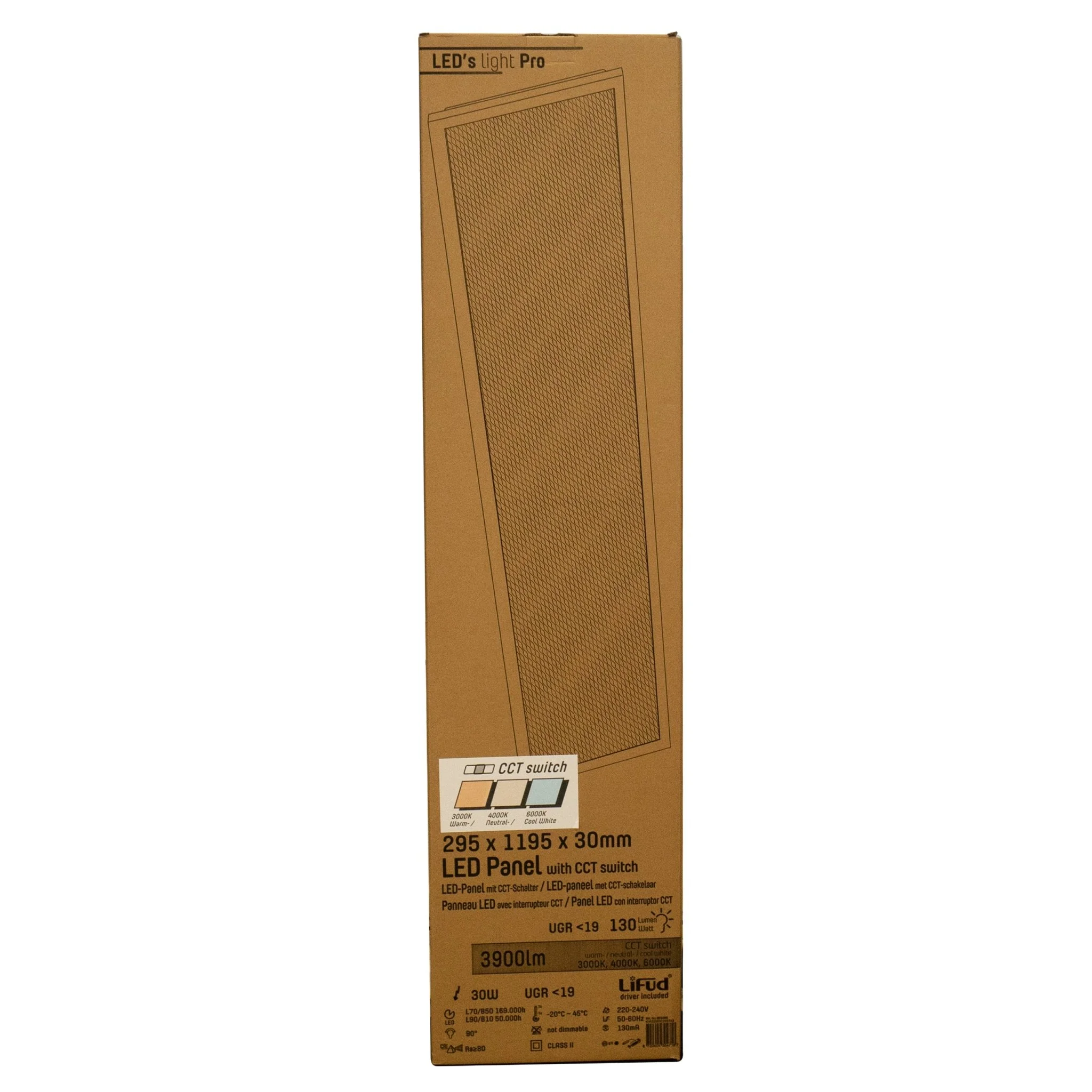 LongLife LED Paneel 30 x 120 cm - Rechthoek - Warm wit licht - 25W - 4500 lm - Image 5
