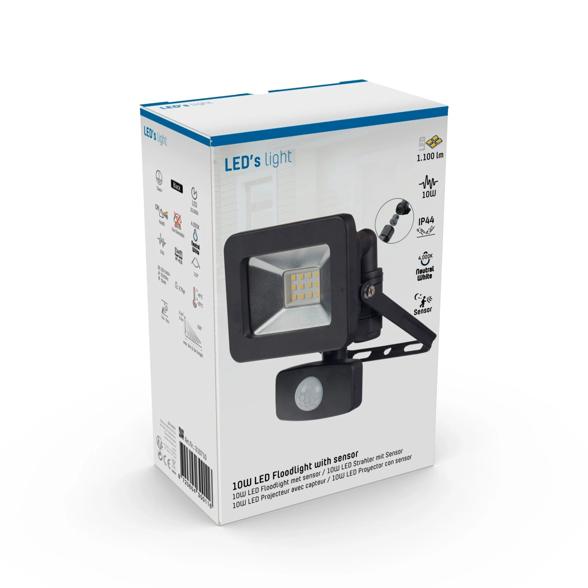 LED's Light Floodlight 1100 - Met licht- en bewegingssensor - Binnen & Buiten - 10W - Zwart - Image 9