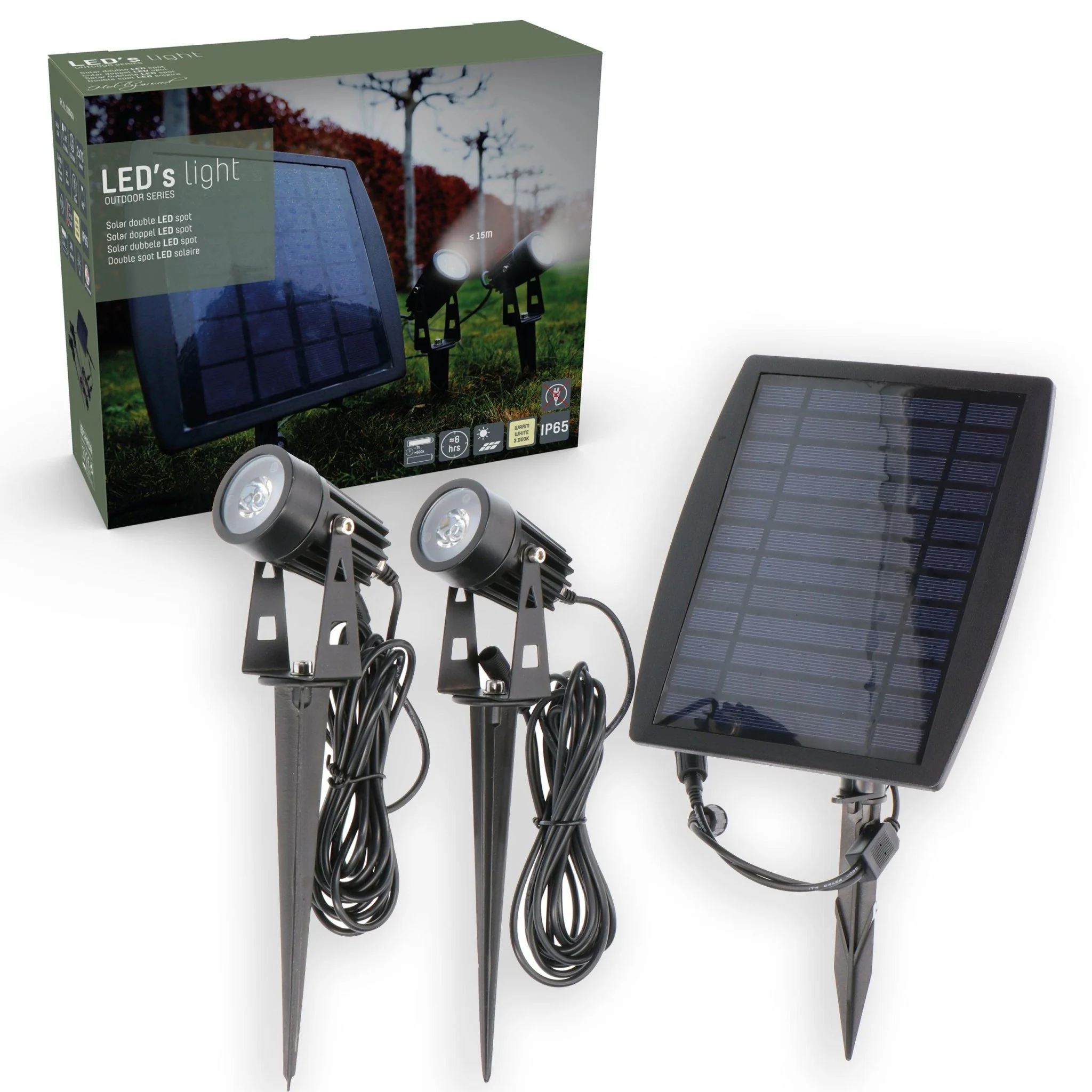 LED's Light Solar LED Tuinlamp met zonnepaneel en grondspies - Automatisch aan en uit - Met sensor - IP65 waterdicht - Image 2