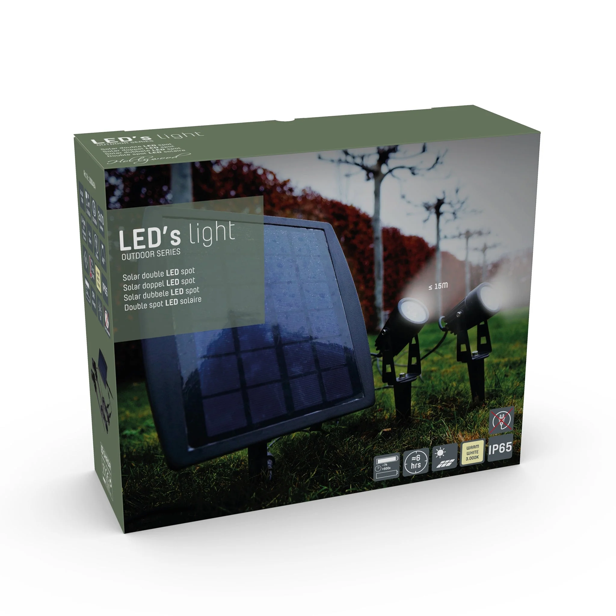 LED's Light Solar LED Tuinlamp met zonnepaneel en grondspies - Automatisch aan en uit - Met sensor - IP65 waterdicht - Image 4