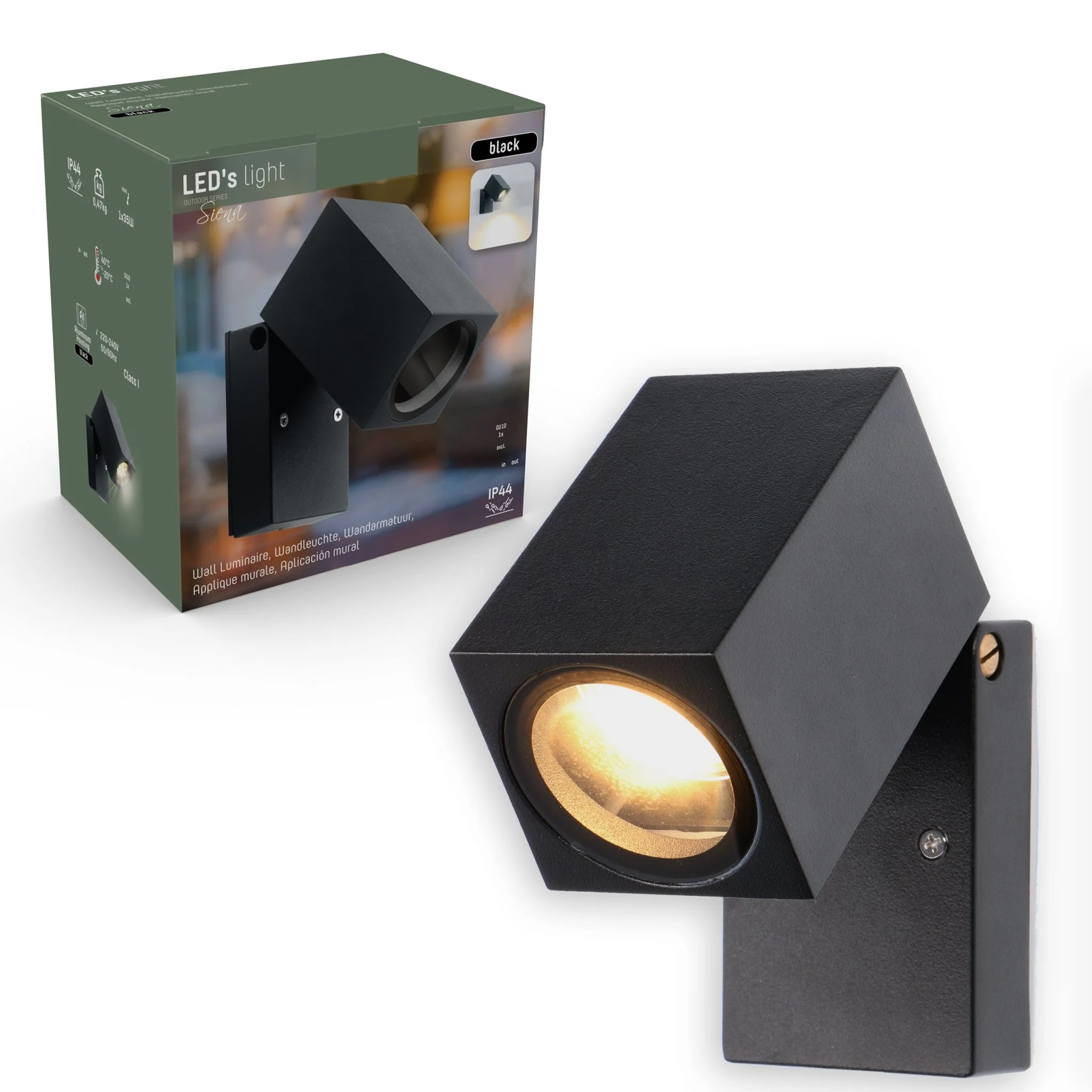 LED's Light Kantelbare LED Buitenlamp - GU10 fitting - IP44 - Zwart - Model Lucca - Image 6