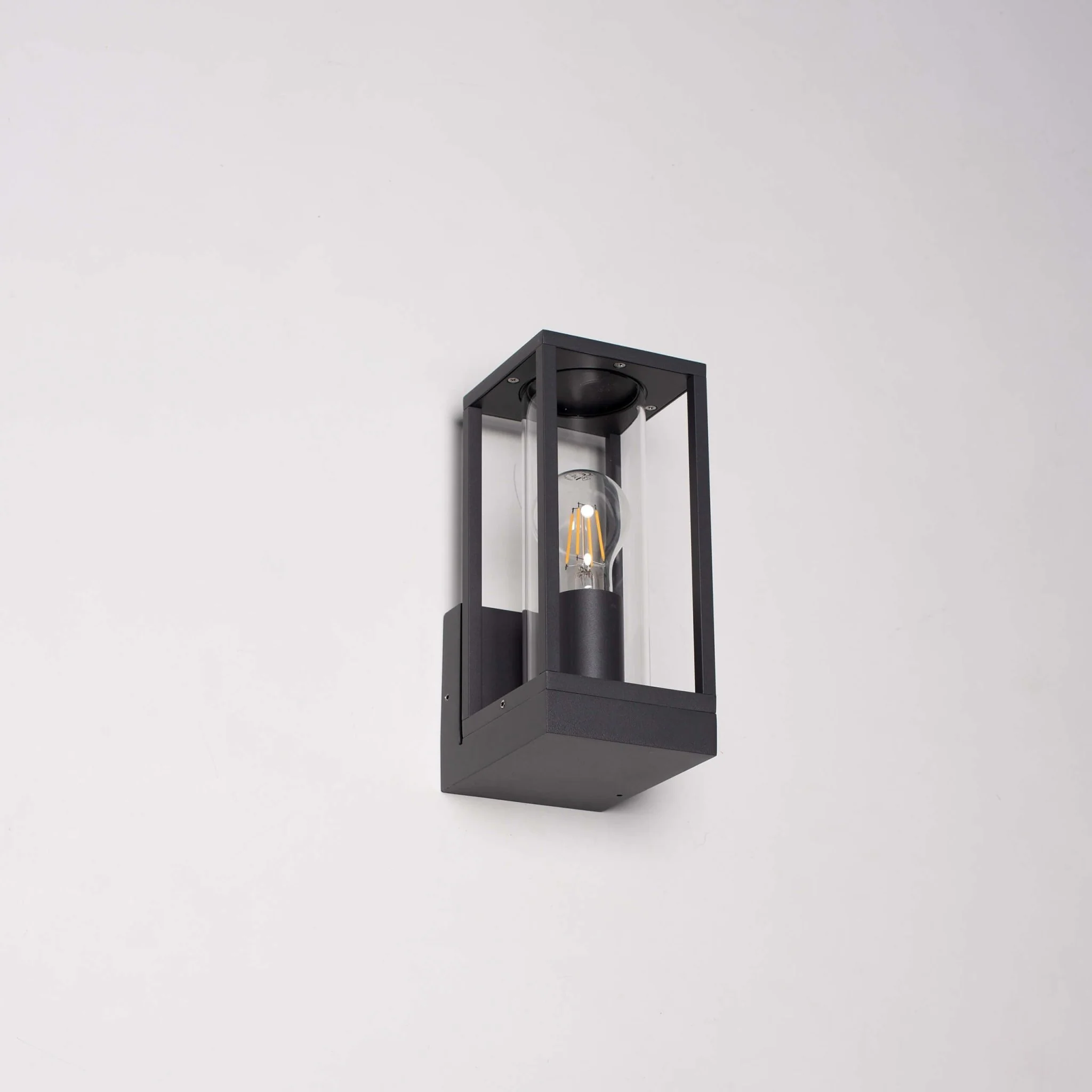 LED's Light LED Wandlamp met glazen ruiten - Rechthoek - E27 fitting - IP44 - Antraciet - Image 7