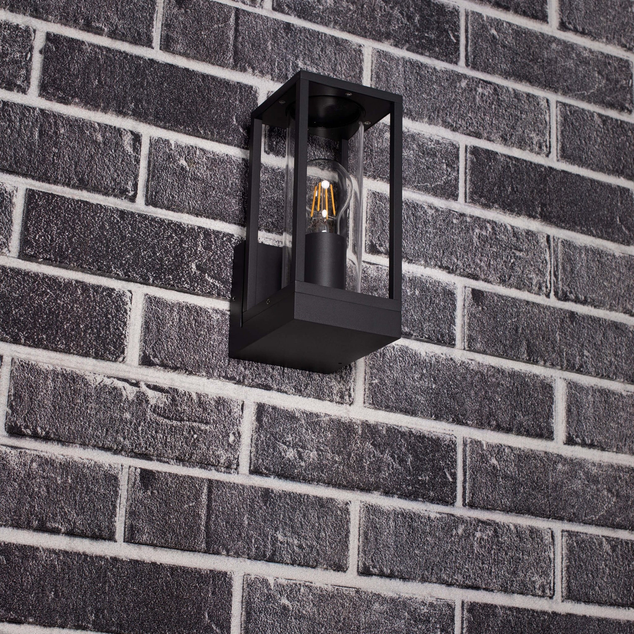 LED's Light LED Wandlamp met glazen ruiten - Rechthoek - E27 fitting - IP44 - Antraciet - Image 8