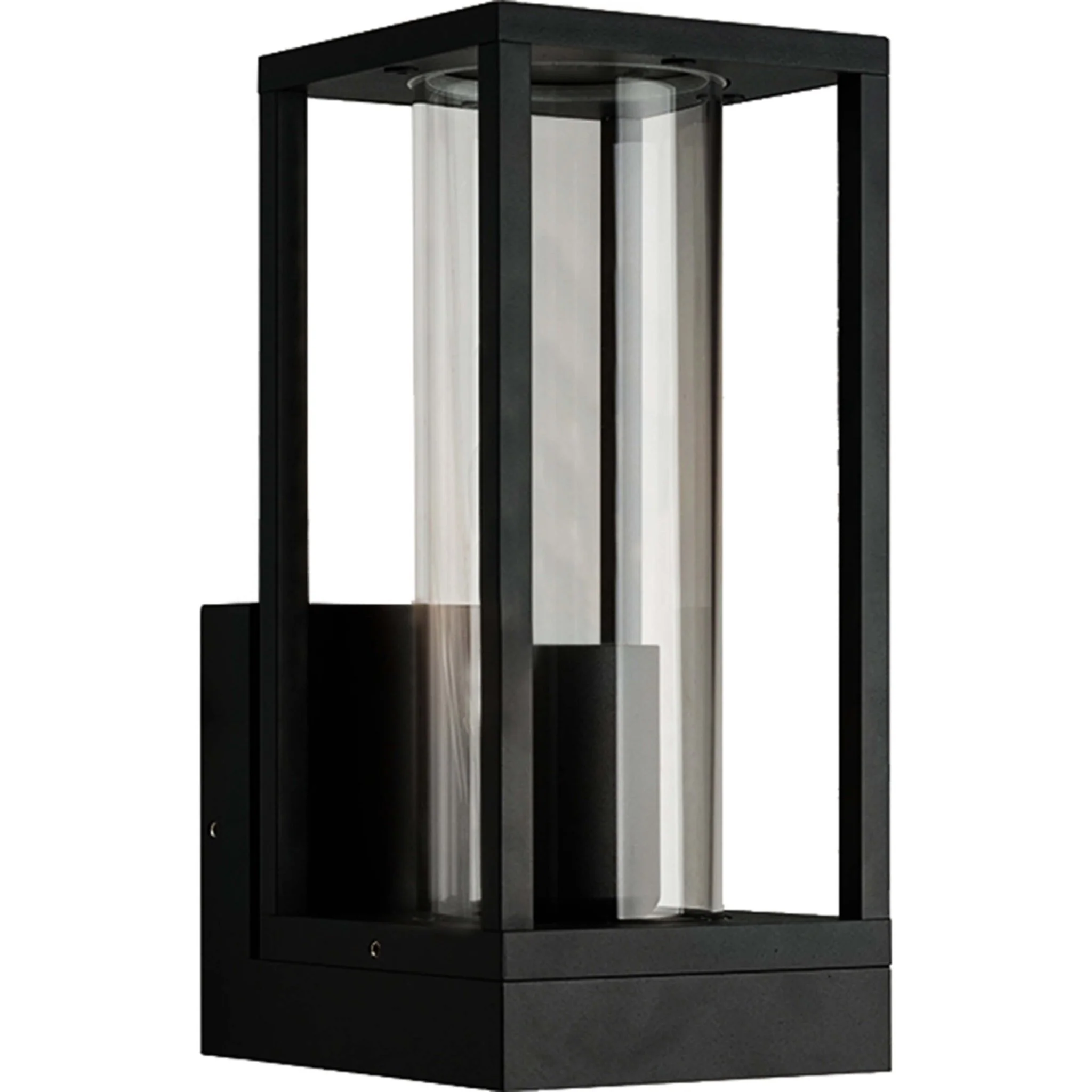 LED's Light LED Wandlamp met glazen ruiten - Rechthoek - E27 fitting - IP44 - Zwart - Image 2