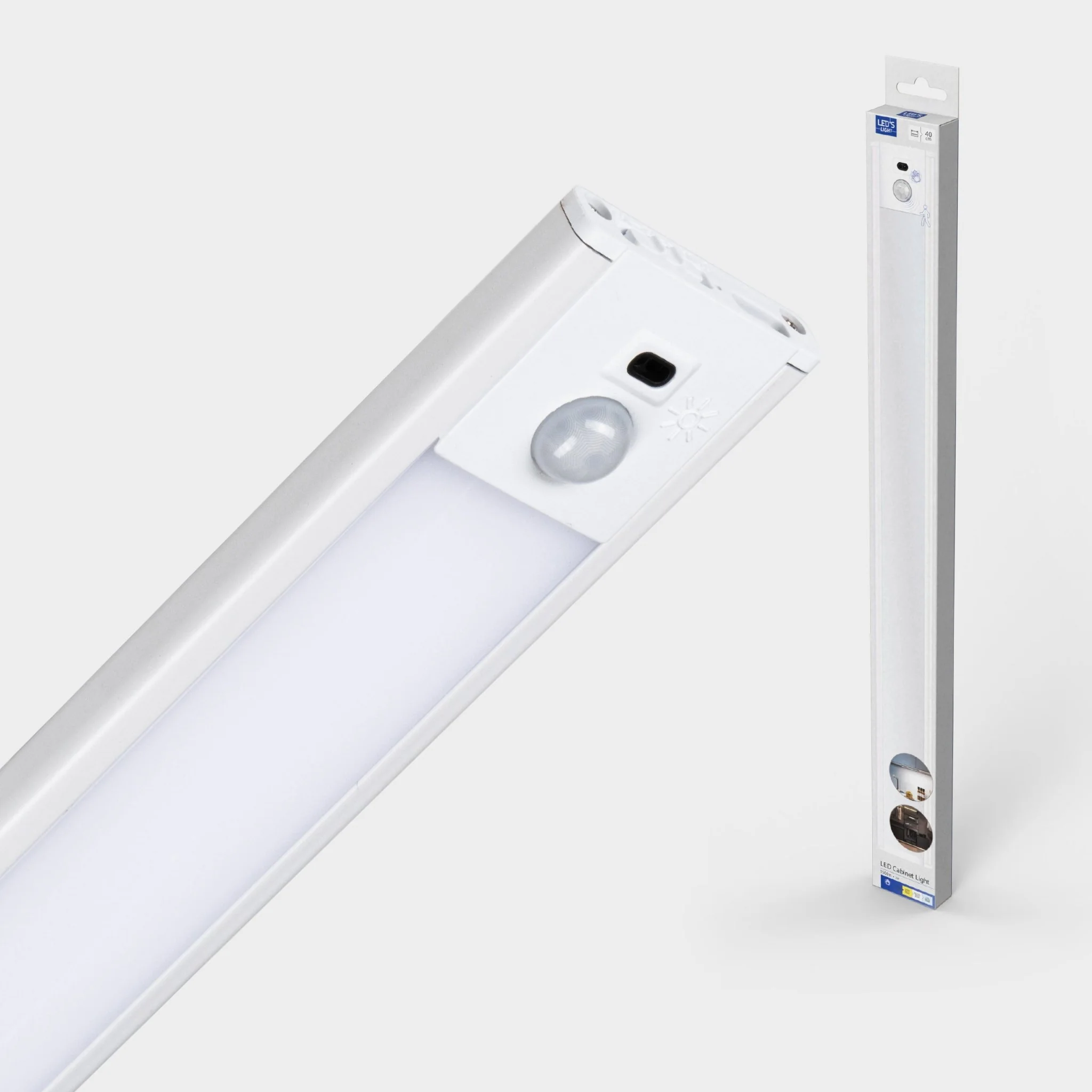 LED's Light Kastverlichting met sensor 40 cm - Oplaadbaar en draadloos - zwaai- en bewegingssensor - wit - Image 2