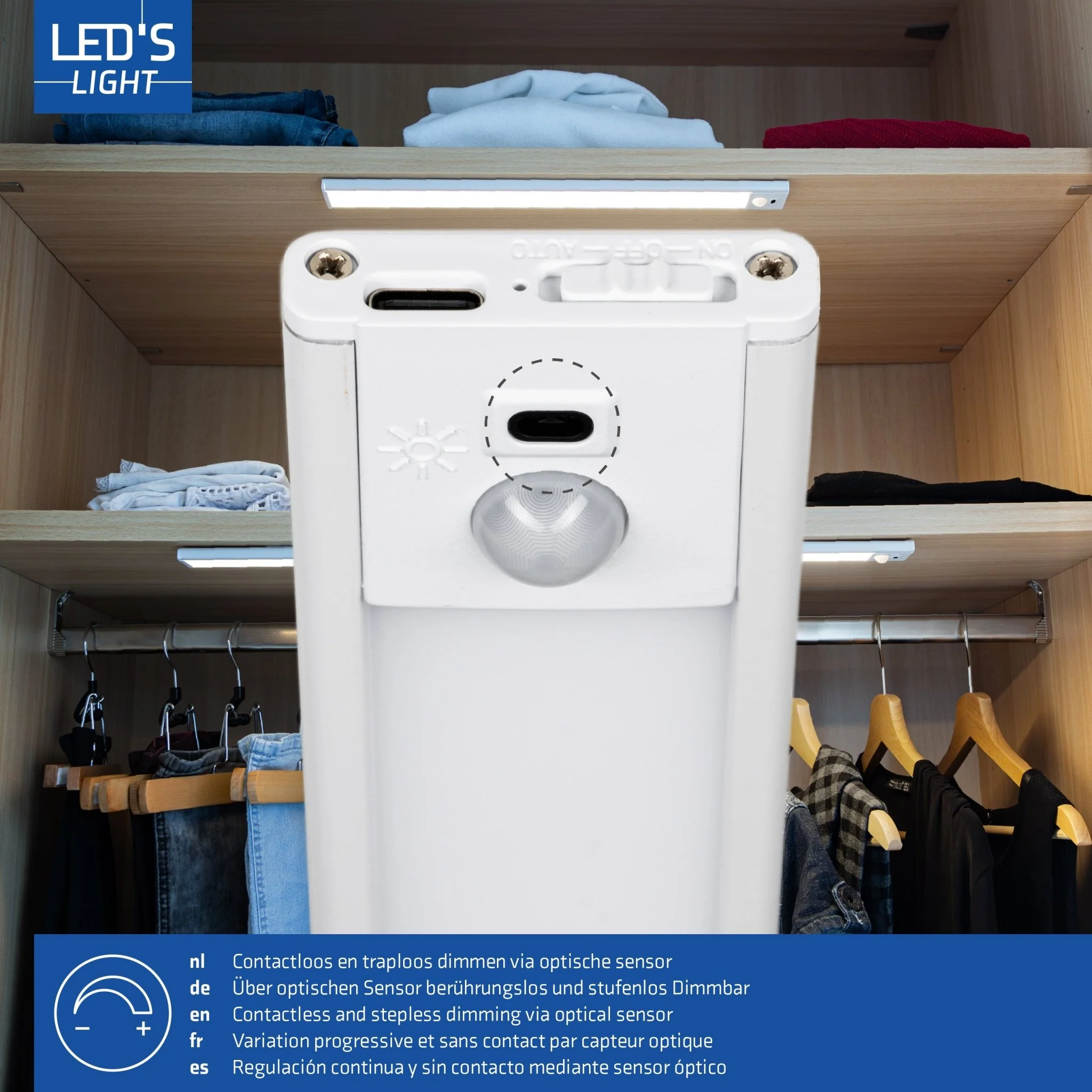 LED's Light Kastverlichting met sensor 80 cm - Oplaadbaar en draadloos - zwaai- en bewegingssensor - wit - Image 15