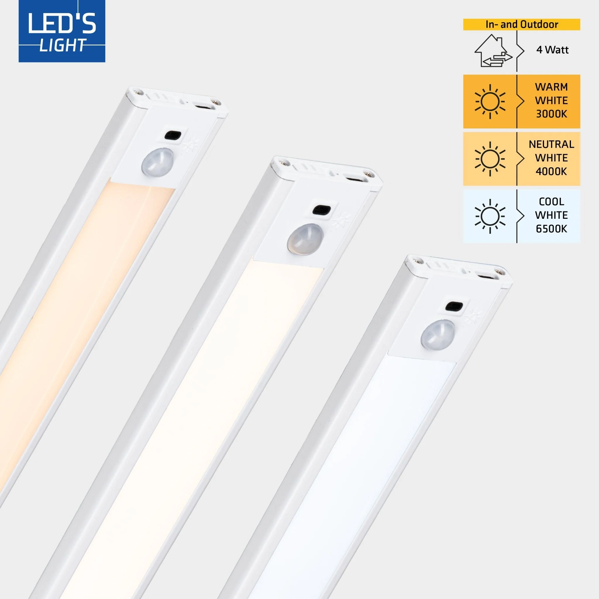 LED's Light Kastverlichting met sensor 80 cm - Oplaadbaar en draadloos - zwaai- en bewegingssensor - wit - Image 16