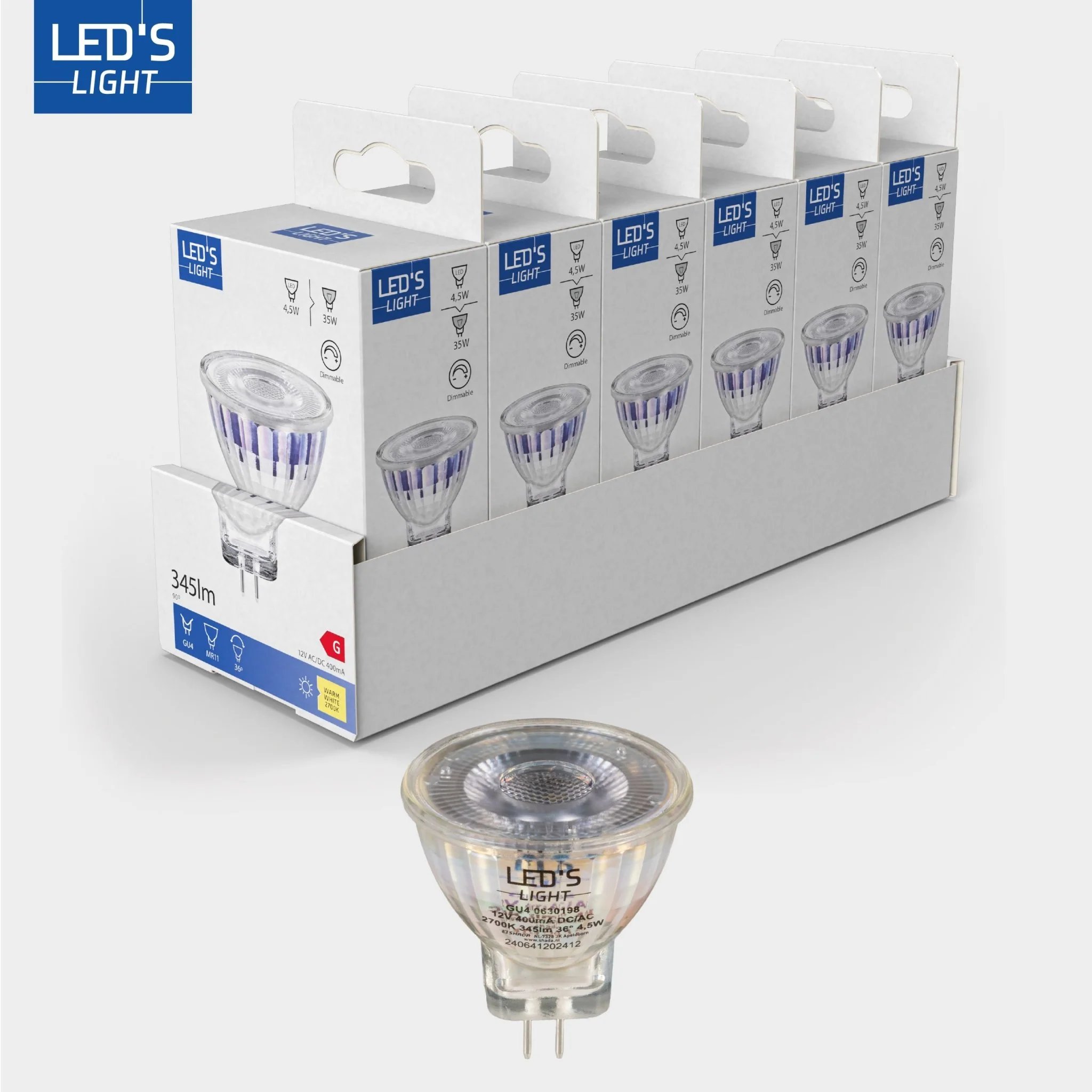 LED's Light LED Lamp met GU4 fitting - 12V - MR11 - Warm wit licht - 4W vervangt 35W - Image 4