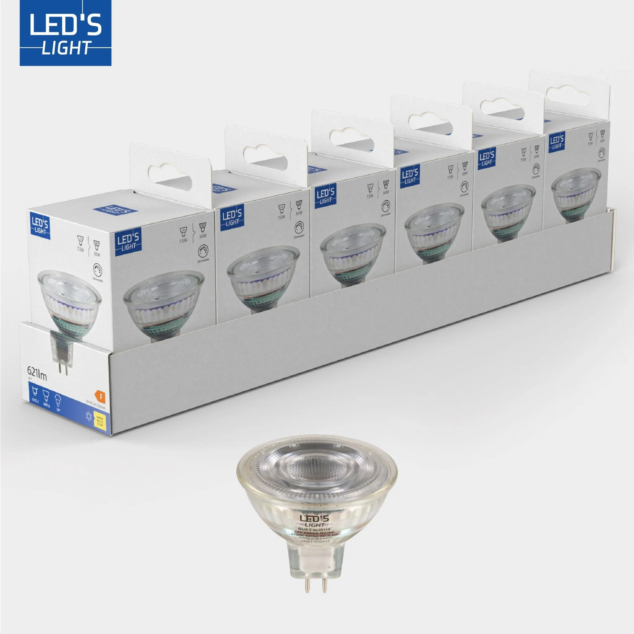 LED's Light LED lamp met GU5.3 fitting - Dimbaar warm wit - 7W vervangt 50W - MR16 - Image 4