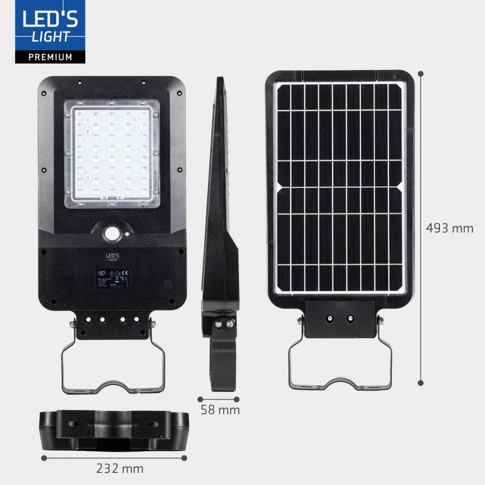 LED's Light LED Solar buitenstraatverlichting straatverlichting Lantaarnpaal 3000 lm 4000 K – Zwart - Image 5