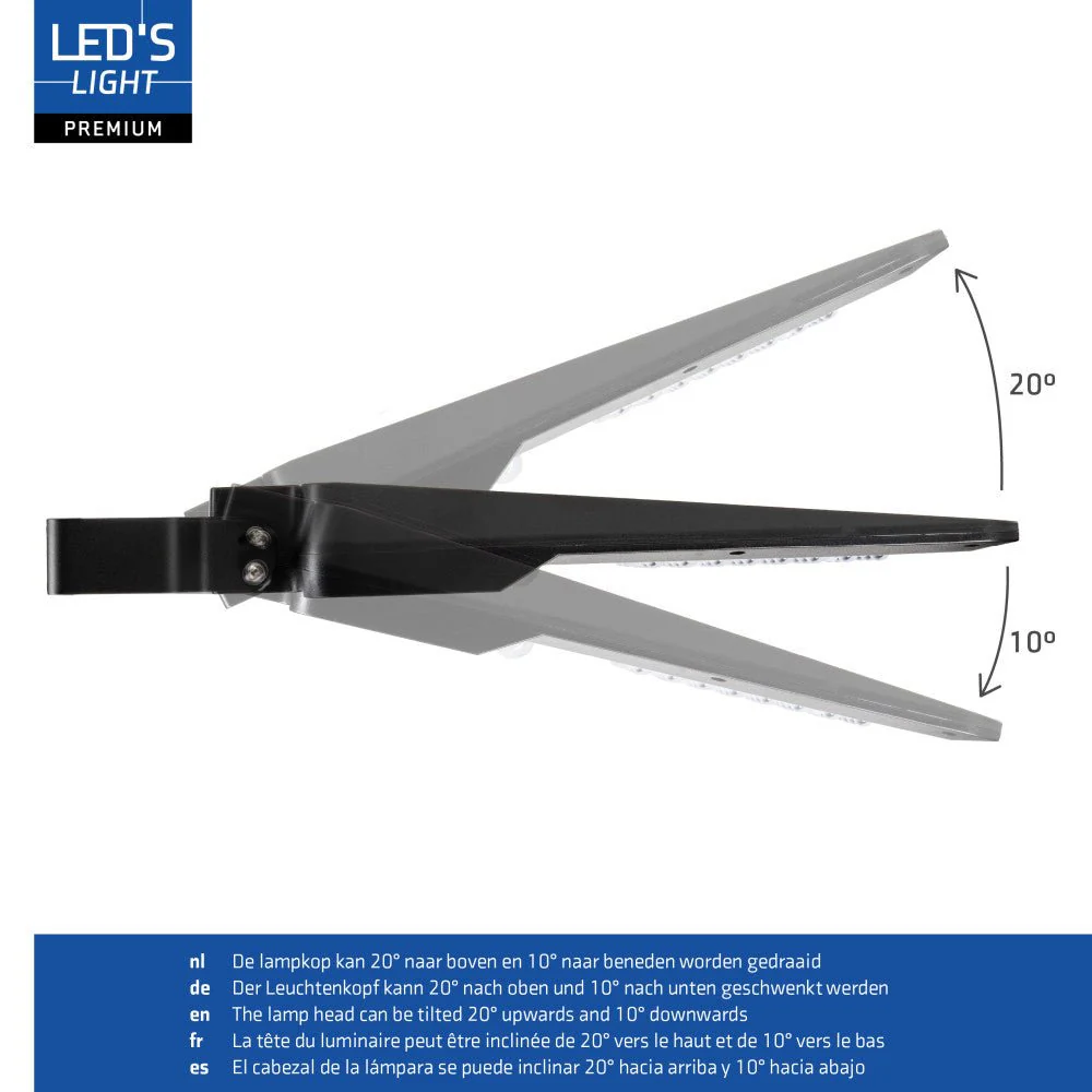 LED's Light LED Solar buitenstraatverlichting straatverlichting Lantaarnpaal 3000 lm 4000 K – Zwart - Image 8