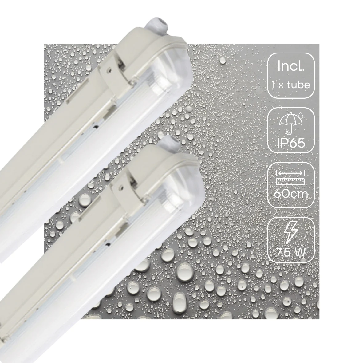 2 PACK - LED's Light LED TL verlichting met sensor 60 cm - Bewegingssensor en nachtsensor - Waterdicht - 1100 lm - Image 2