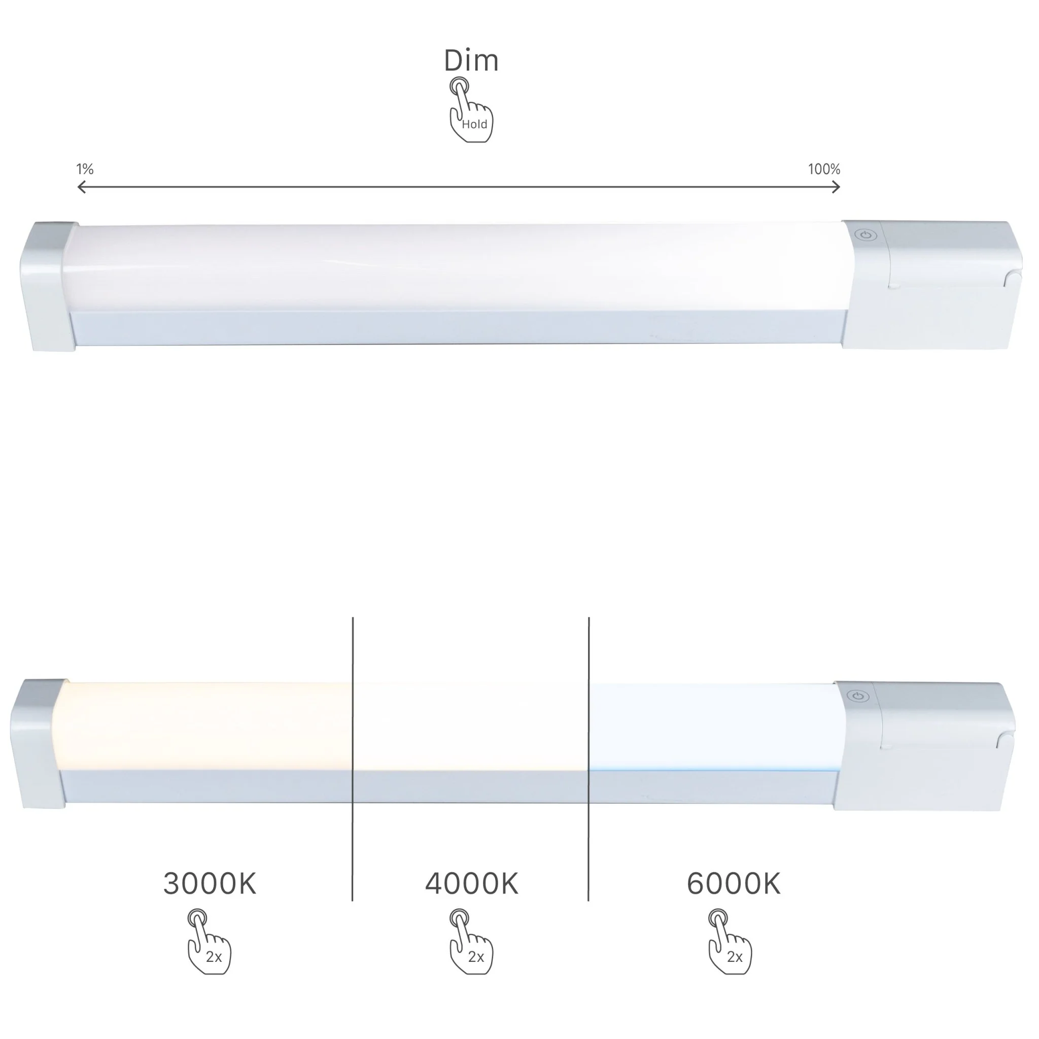 LED's Light Licht balk 60 cm met extra stopcontact - Dimbaar - Geschikt voor badkamer - 1700 lm - Image 5