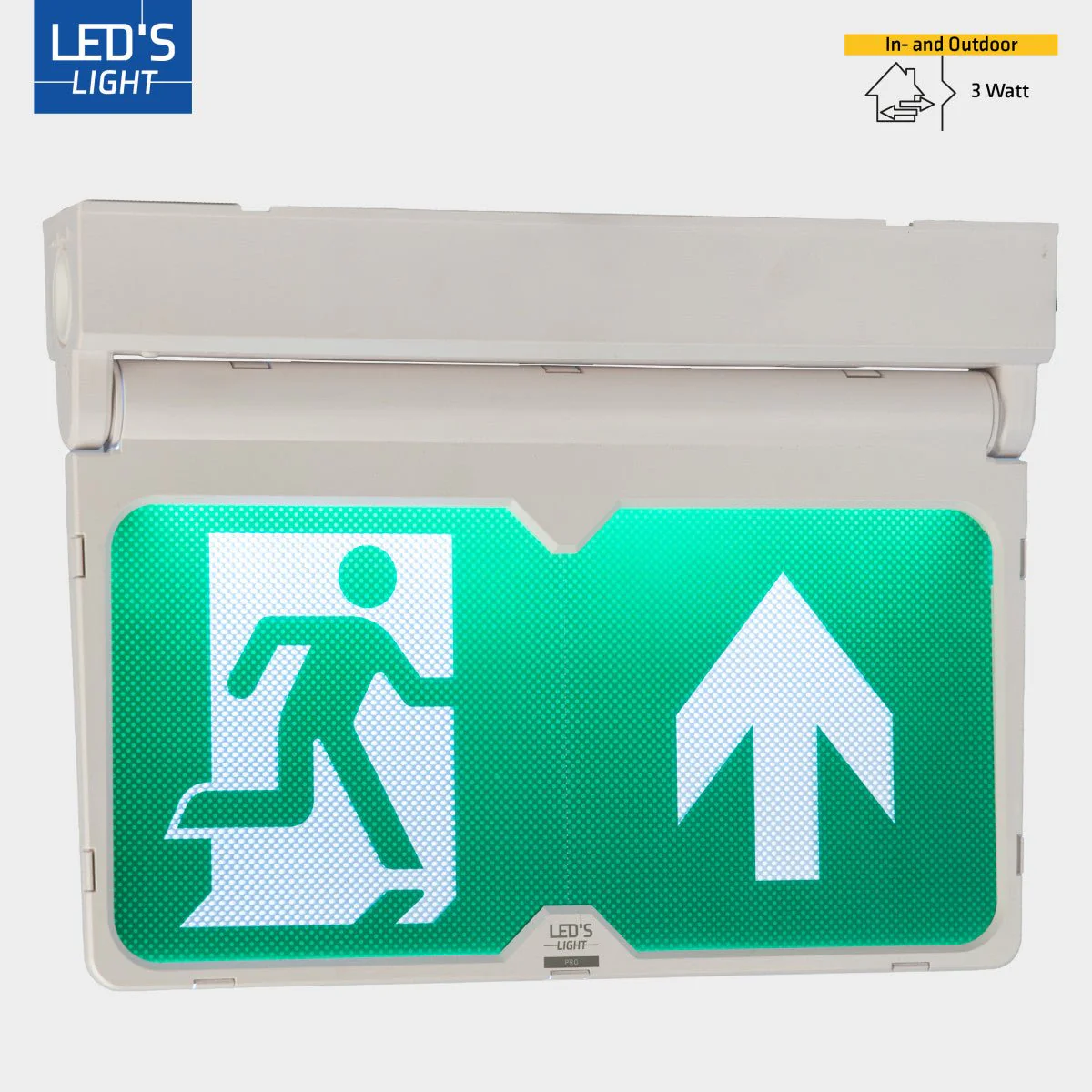 LED's Light - Noodverlichting - Nooduitgang bord met verlichting op accu - 8 uur noodfunctie - IP54 - Pijl draaibaar - Image 3