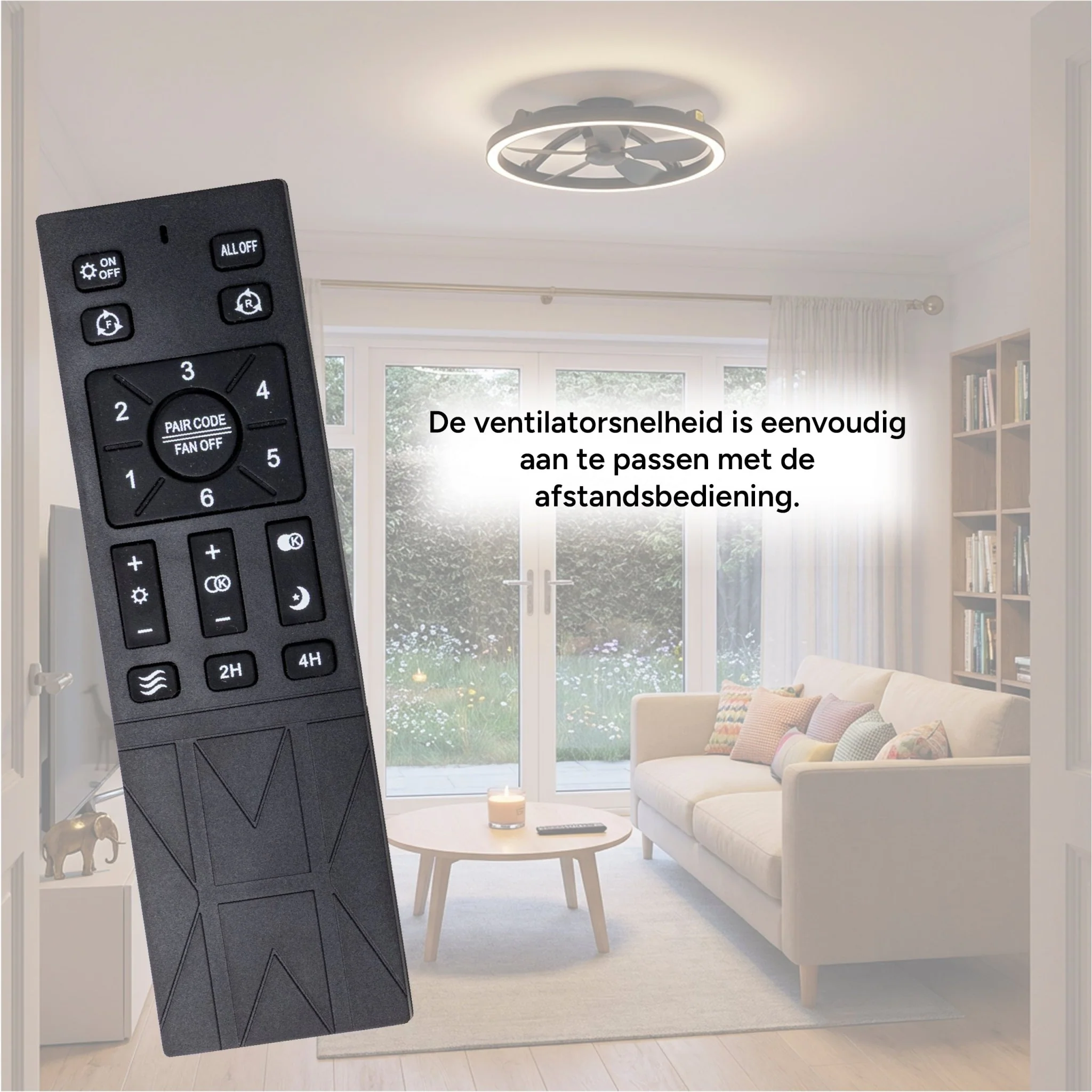 LED's Light Plafond ventilator met lamp Zwart 61,3cm - 27W - 2500lm - Verstelbare kleurtemperatuur - Dimbaar - Incl afstandbediening - Image 11