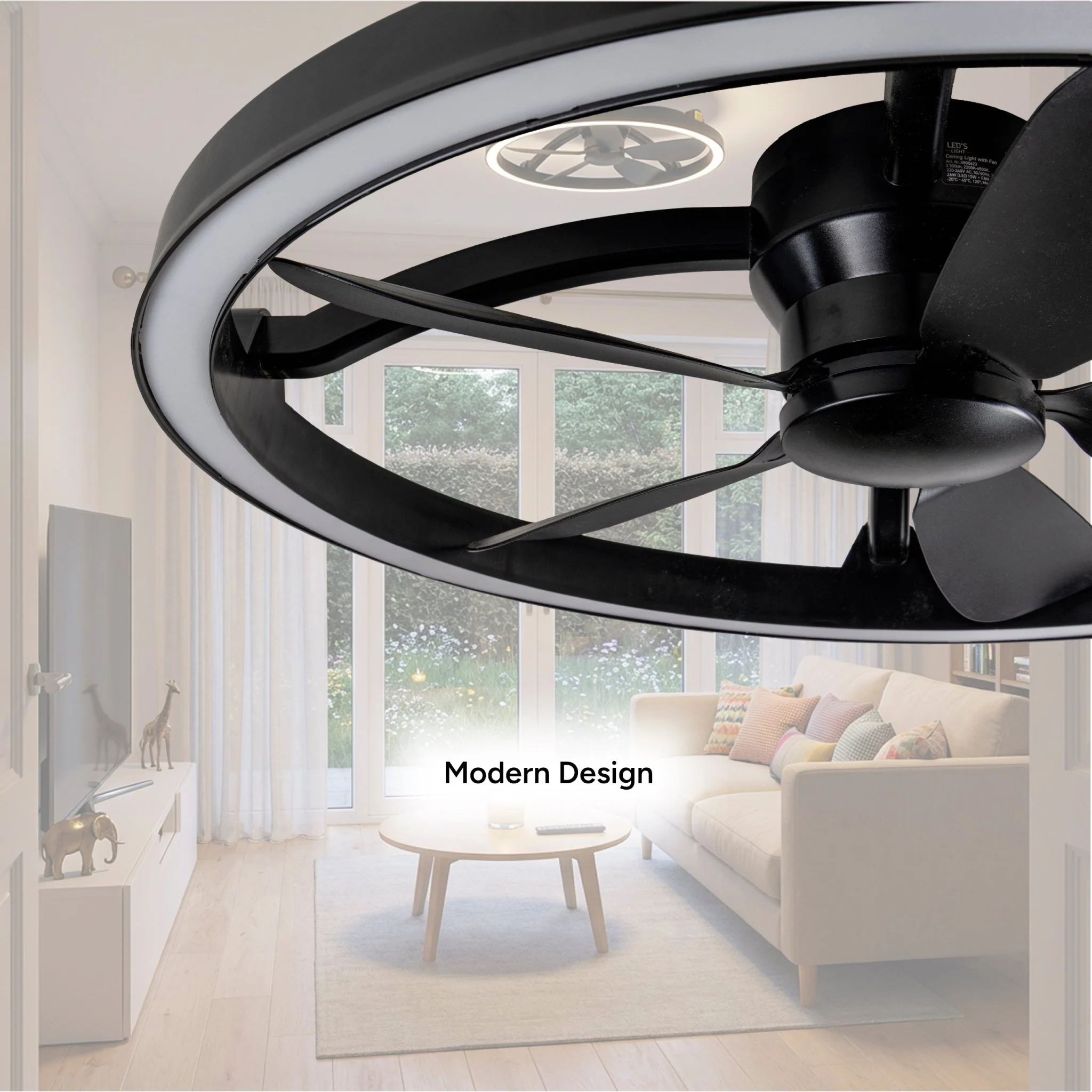 LED's Light Plafond ventilator met lamp Zwart 61,3cm - 27W - 2500lm - Verstelbare kleurtemperatuur - Dimbaar - Incl afstandbediening - Image 12