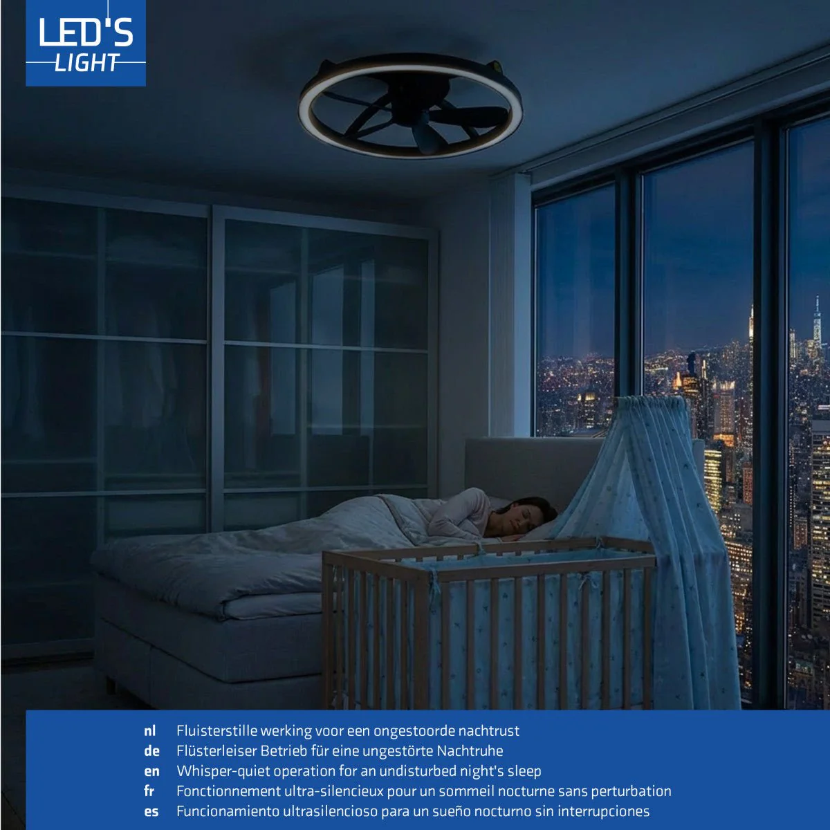 LED's Light Plafond ventilator met lamp Zwart 61,3cm - 27W - 2500lm - Verstelbare kleurtemperatuur - Dimbaar - Incl afstandbediening - Image 17