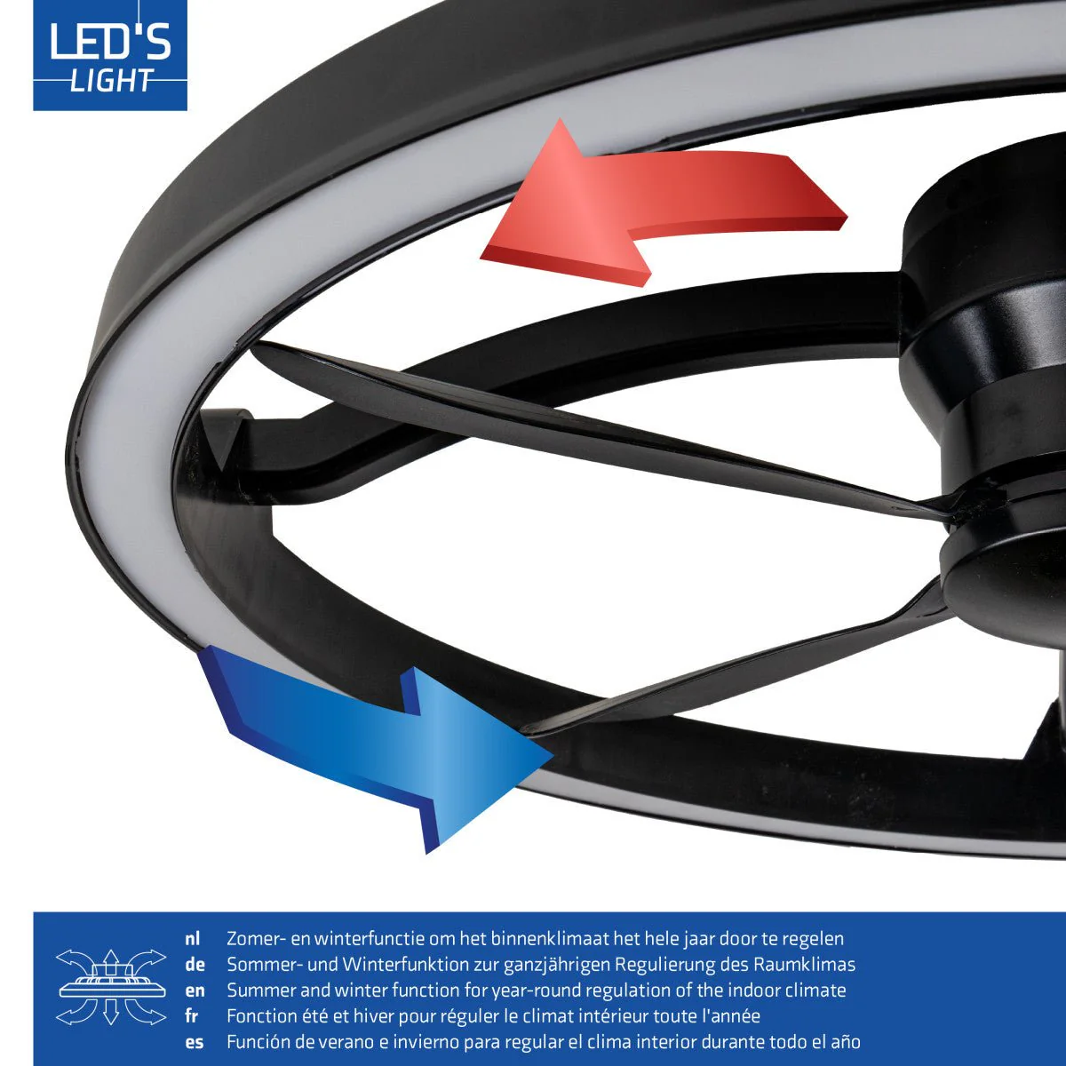 LED's Light Plafond ventilator met lamp Zwart 61,3cm - 27W - 2500lm - Verstelbare kleurtemperatuur - Dimbaar - Incl afstandbediening - Image 24