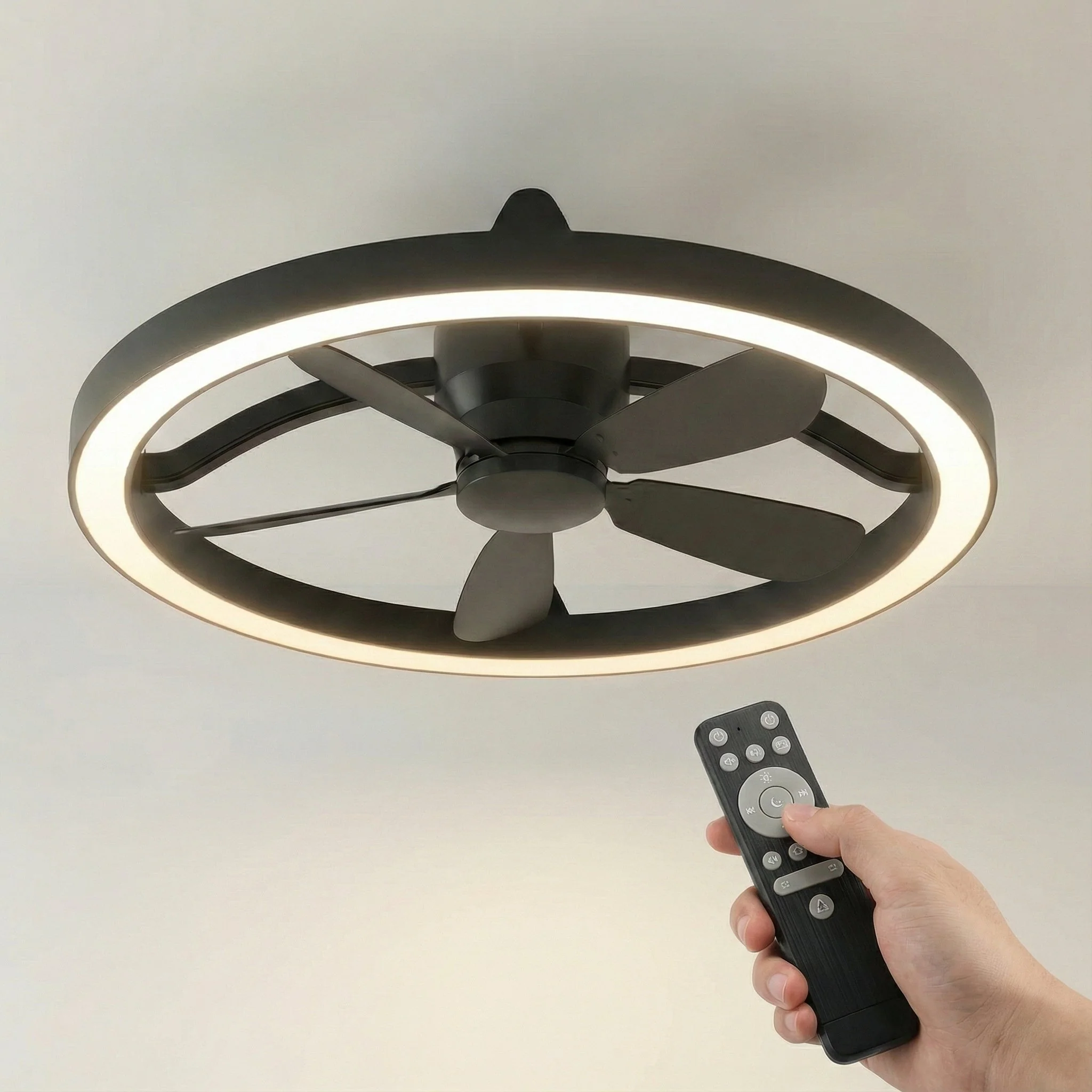 LED's Light Plafond ventilator met lamp Zwart 61,3cm - 27W - 2500lm - Verstelbare kleurtemperatuur - Dimbaar - Incl afstandbediening - Image 3
