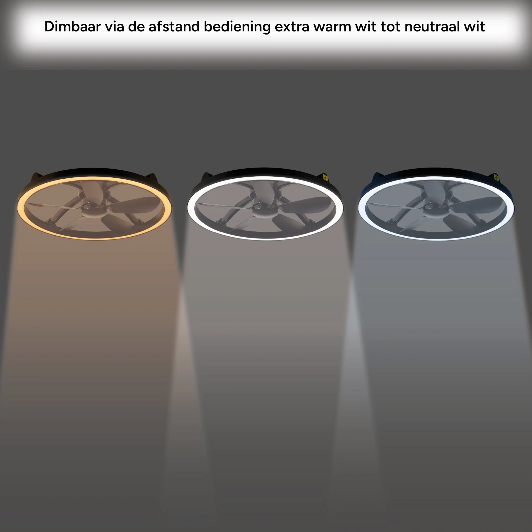 LED's Light Plafond ventilator met lamp Zwart 61,3cm - 27W - 2500lm - Verstelbare kleurtemperatuur - Dimbaar - Incl afstandbediening - Image 4