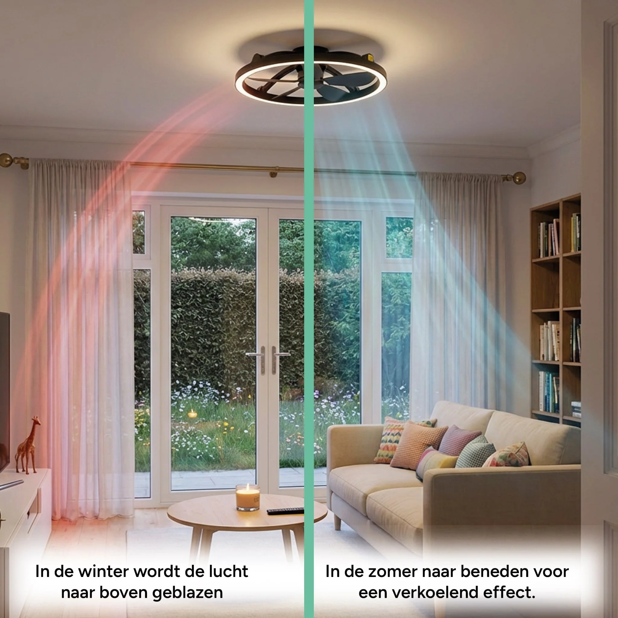LED's Light Plafond ventilator met lamp Zwart 61,3cm - 27W - 2500lm - Verstelbare kleurtemperatuur - Dimbaar - Incl afstandbediening - Image 5