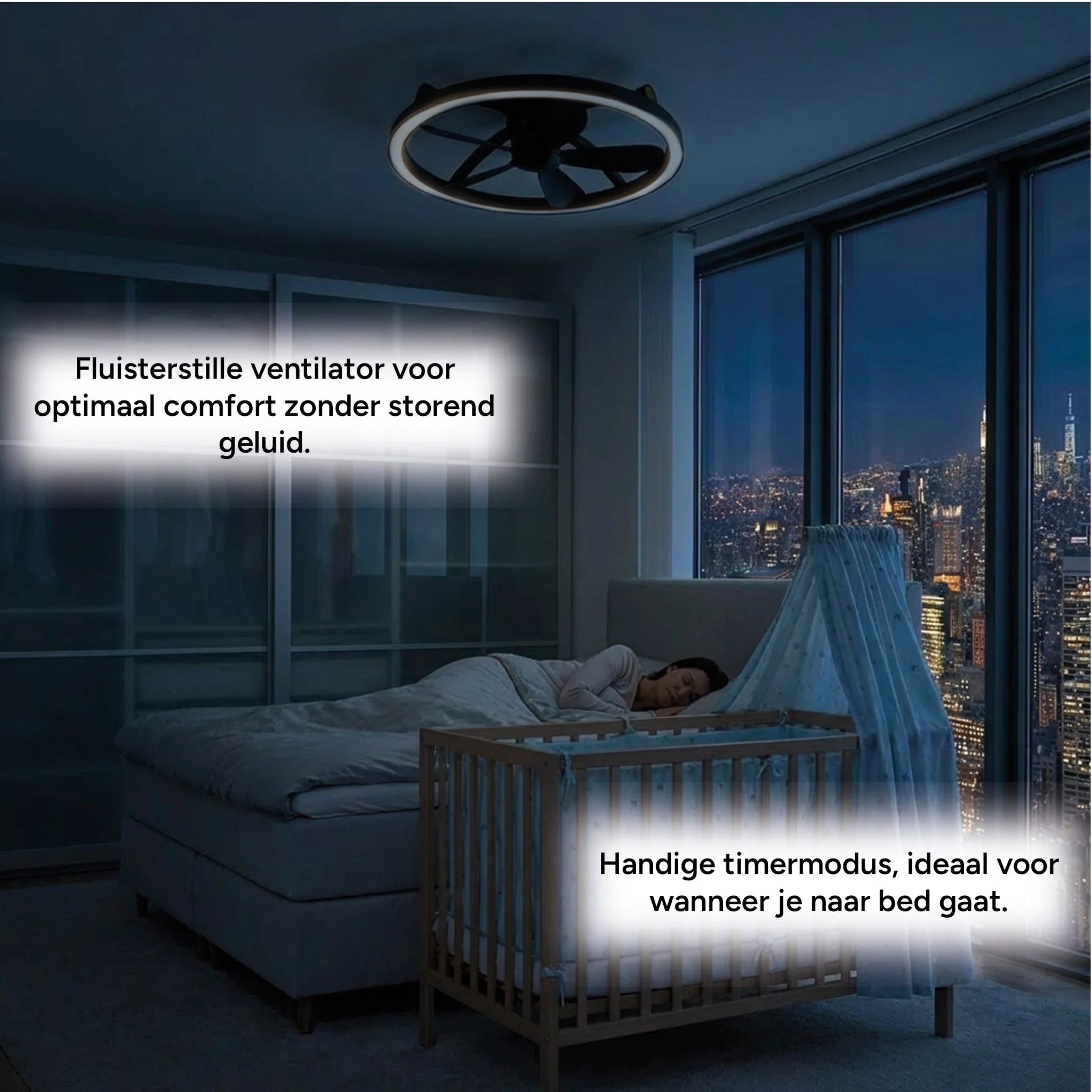 LED's Light Plafond ventilator met lamp Zwart 61,3cm - 27W - 2500lm - Verstelbare kleurtemperatuur - Dimbaar - Incl afstandbediening - Image 9