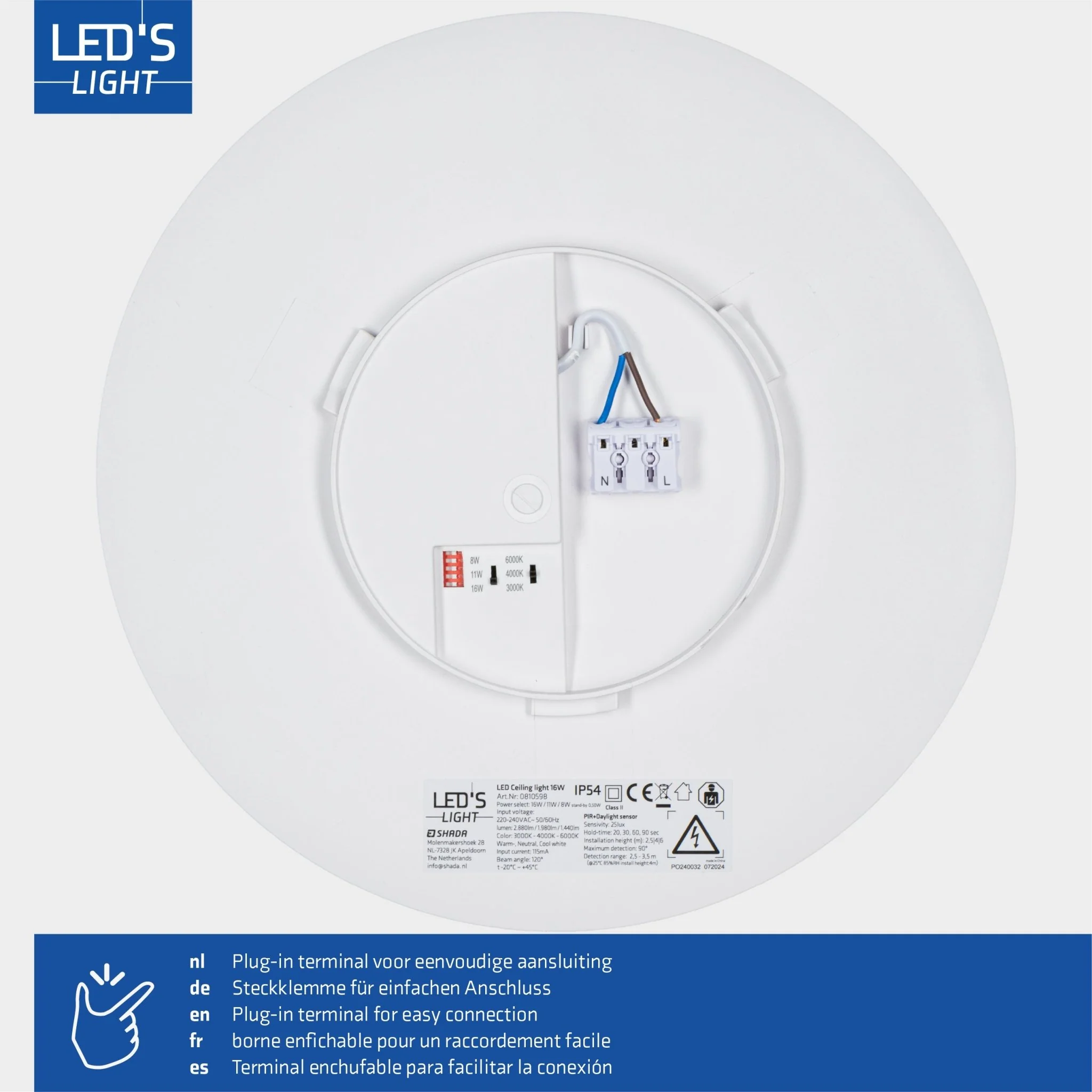 LED's light Plafondlamp met bewegingssensor en schemersensor - dimbaar in 6 standen - IP54 - 30 cm - Image 10