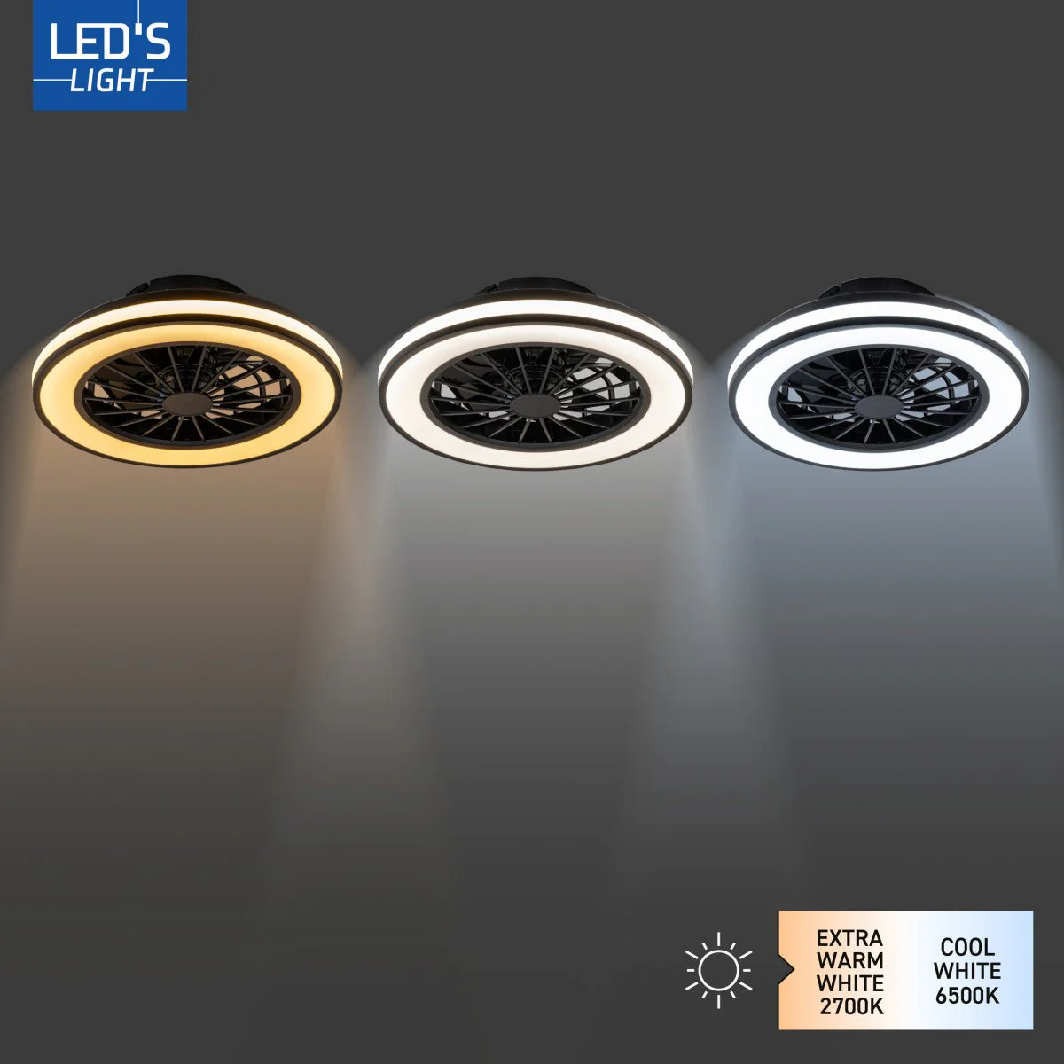 LED's Light Plafondlamp met ventilator - 39W 3300lm 2700K/6500K - Image 2