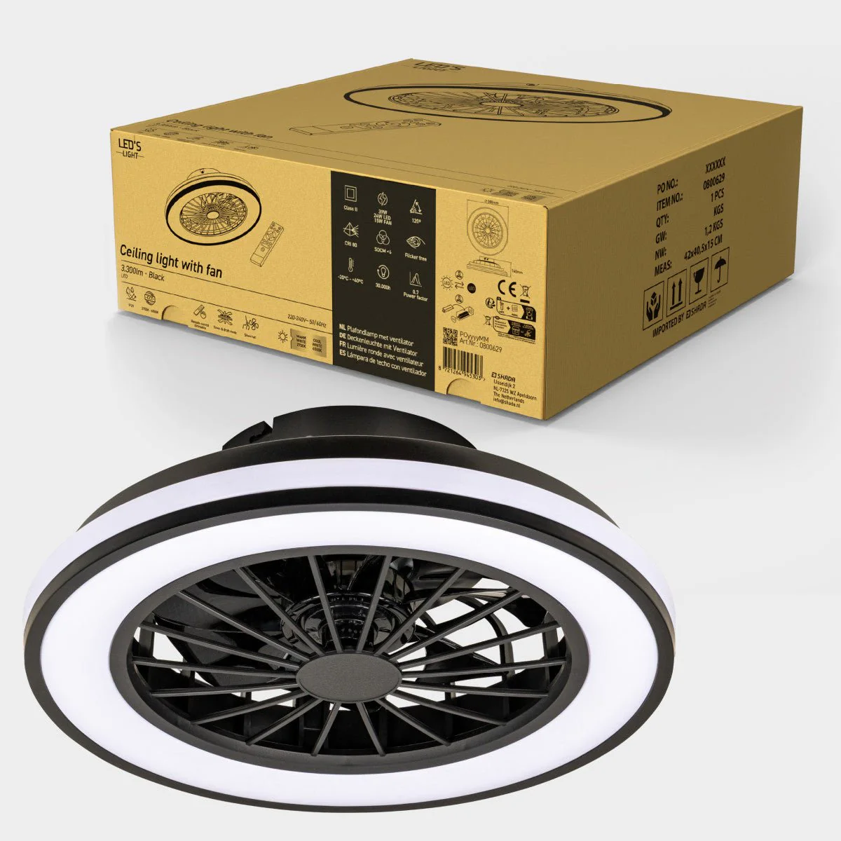 LED's Light Plafondlamp met ventilator - 39W 3300lm 2700K/6500K - Image 6