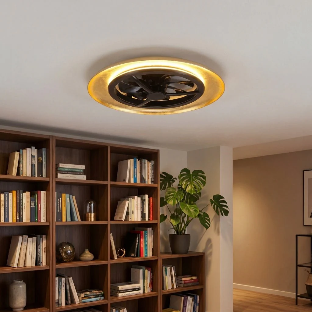LED's Light Plafondventilator met lamp Goud met Zwart  55W 4300lm 1800K/4000K 55cm - Image 14