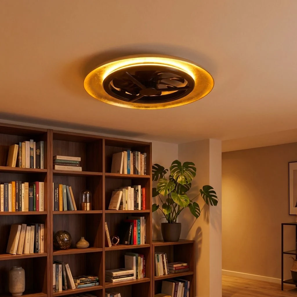 LED's Light Plafondventilator met lamp Goud met Zwart  55W 4300lm 1800K/4000K 55cm - Image 15