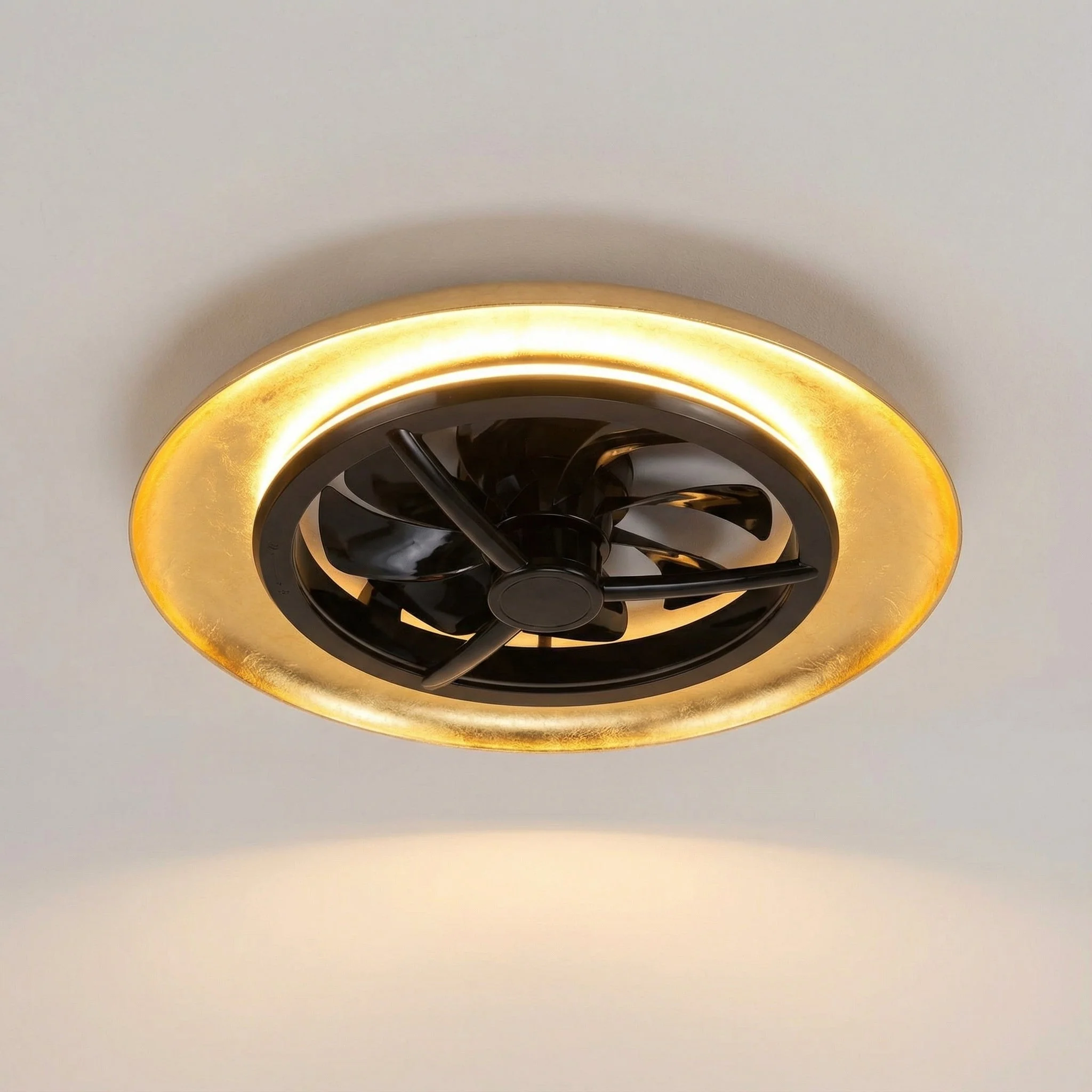 LED's Light Plafondventilator met lamp Goud met Zwart  55W 4300lm 1800K/4000K 55cm - Image 4