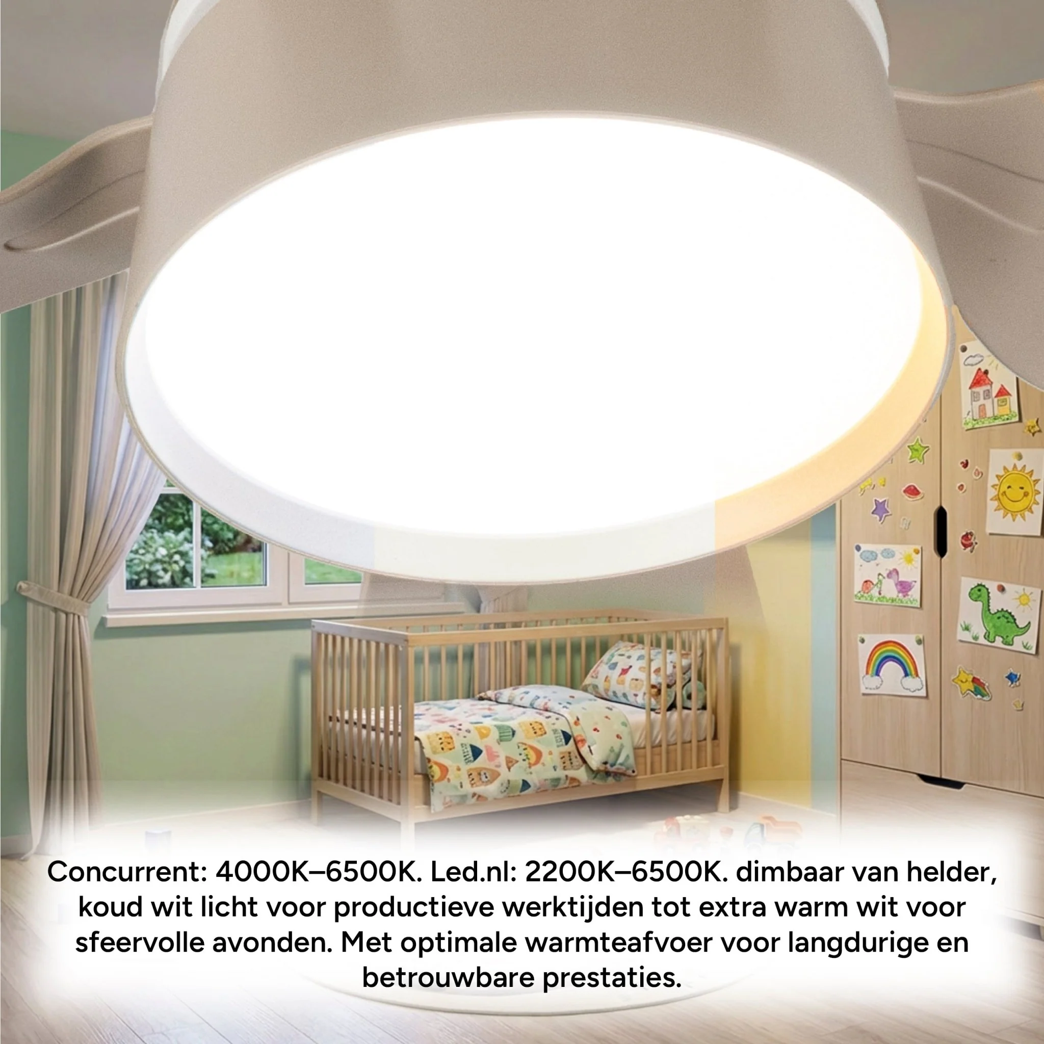 LED's Light Plafondventilator met lamp Taupe 25W 2600lm 2200K/6500K - Image 7