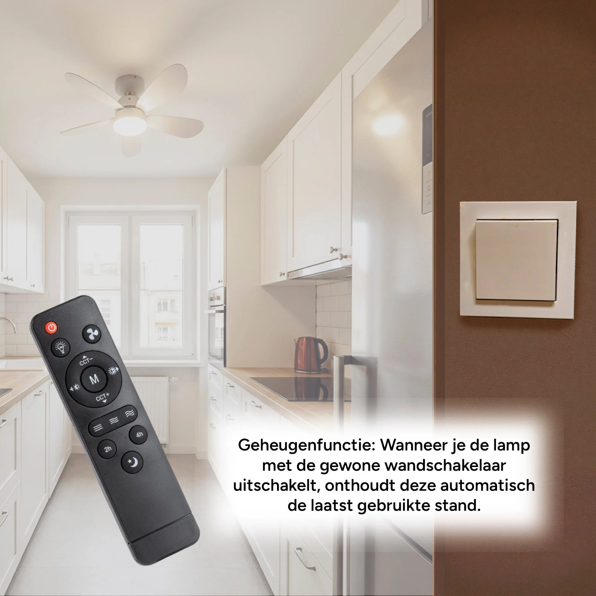 LED's Light Plafondventilator met lamp Taupe 25W 2600lm 2200K/6500K - Image 8