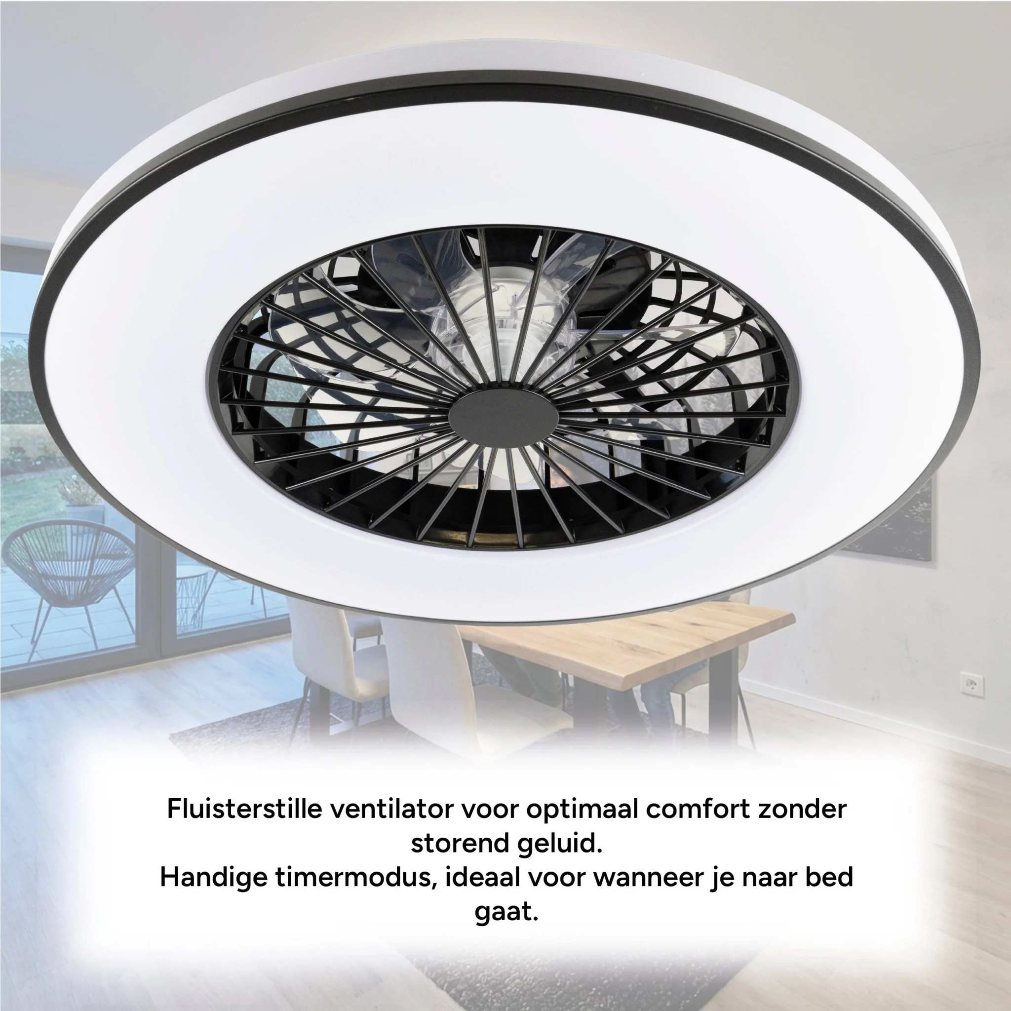 LED's Light Plafondventilator met verlichting zwart - 48,5 cm - Image 11