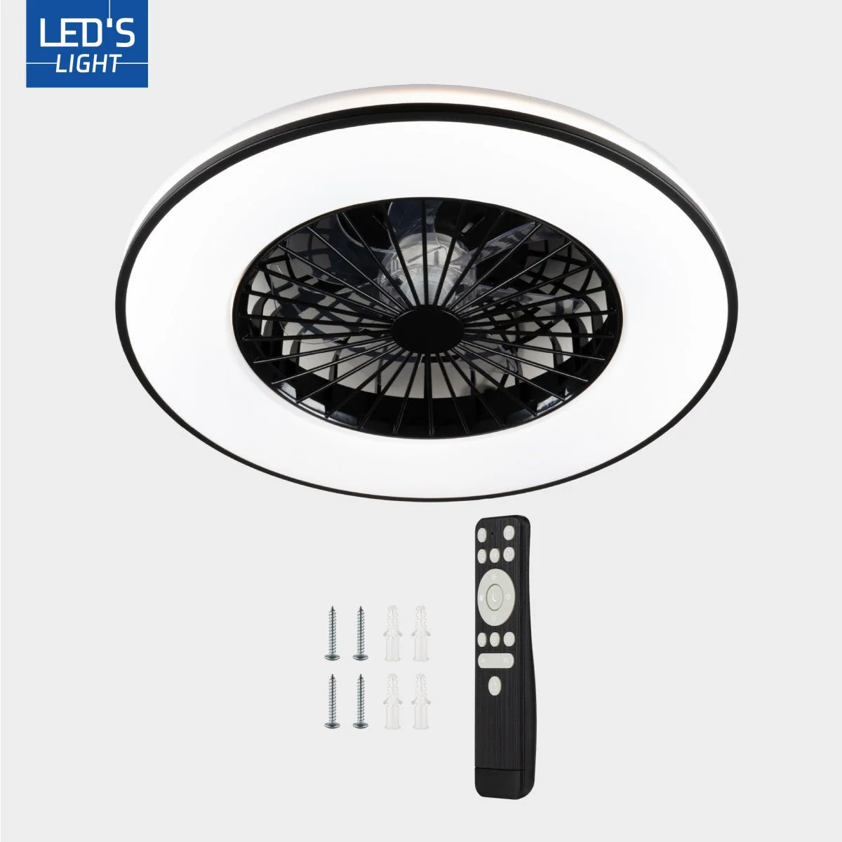 LED's Light Plafondventilator met verlichting zwart - 48,5 cm - Image 13