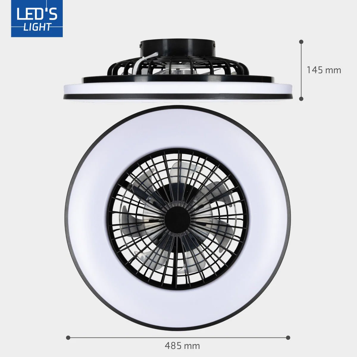 LED's Light Plafondventilator met verlichting zwart - 48,5 cm - Image 16