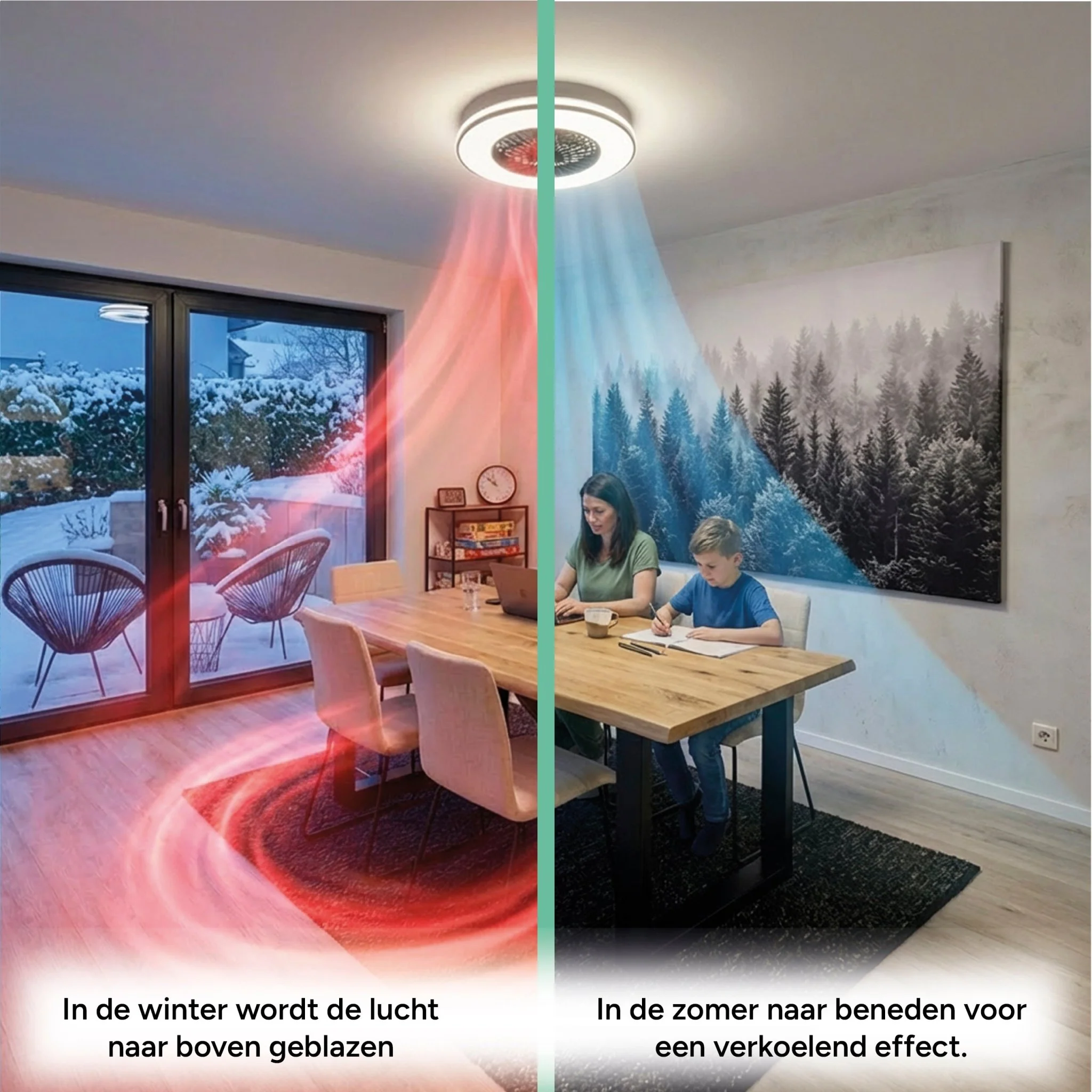 LED's Light Plafondventilator met verlichting zwart - 48,5 cm - Image 8