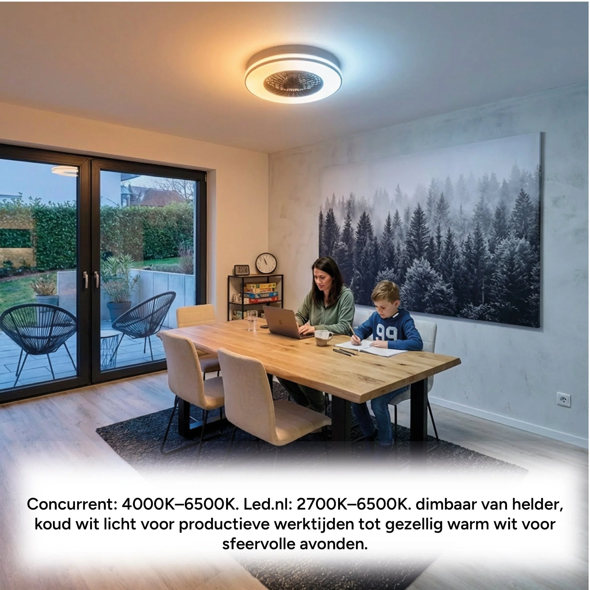 LED's Light Plafondventilator met verlichting zwart - 48,5 cm - Image 9