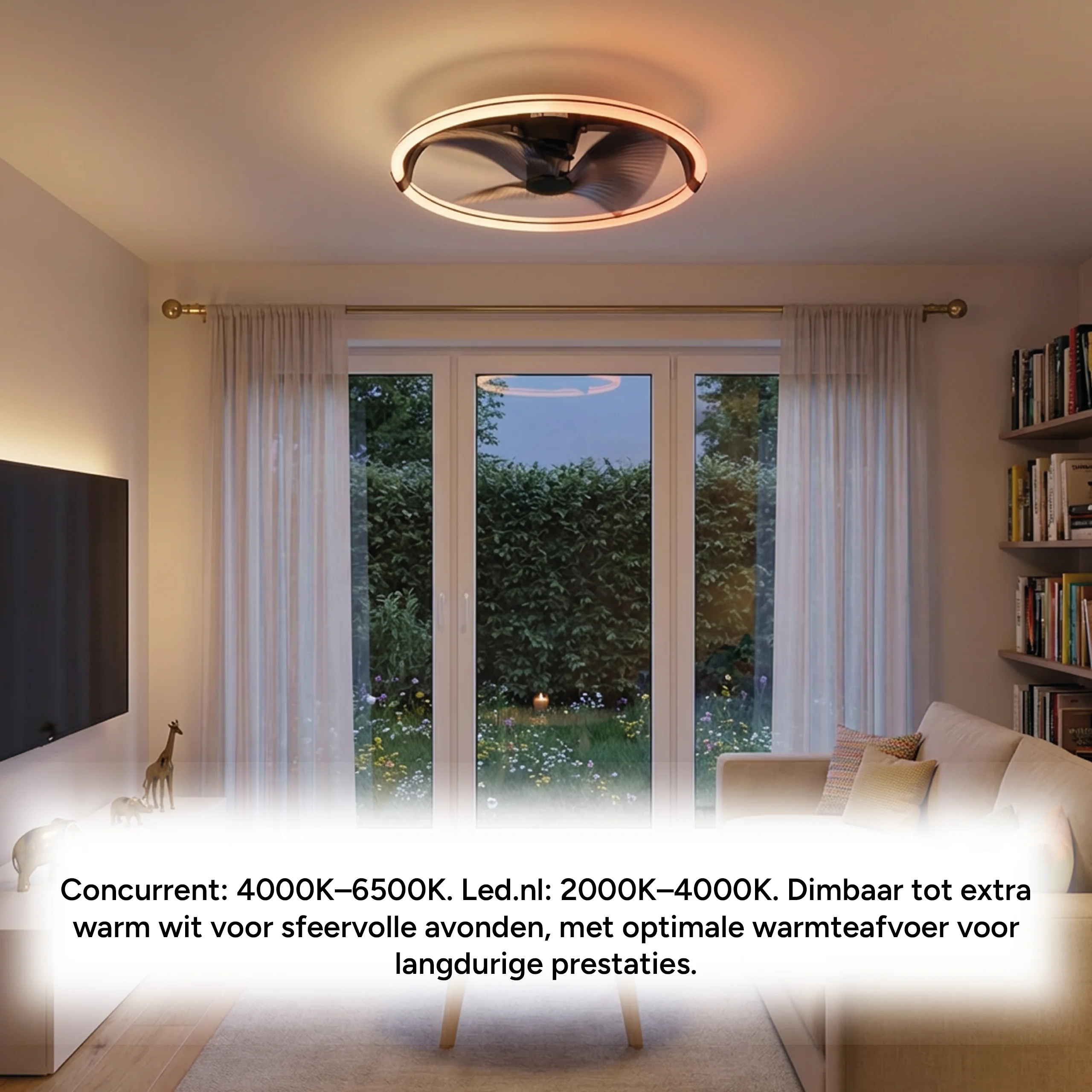 LED's Light Plafondventilator XL 74 cm - Bedienbaar met afstandsbediening - Zwart - Image 10