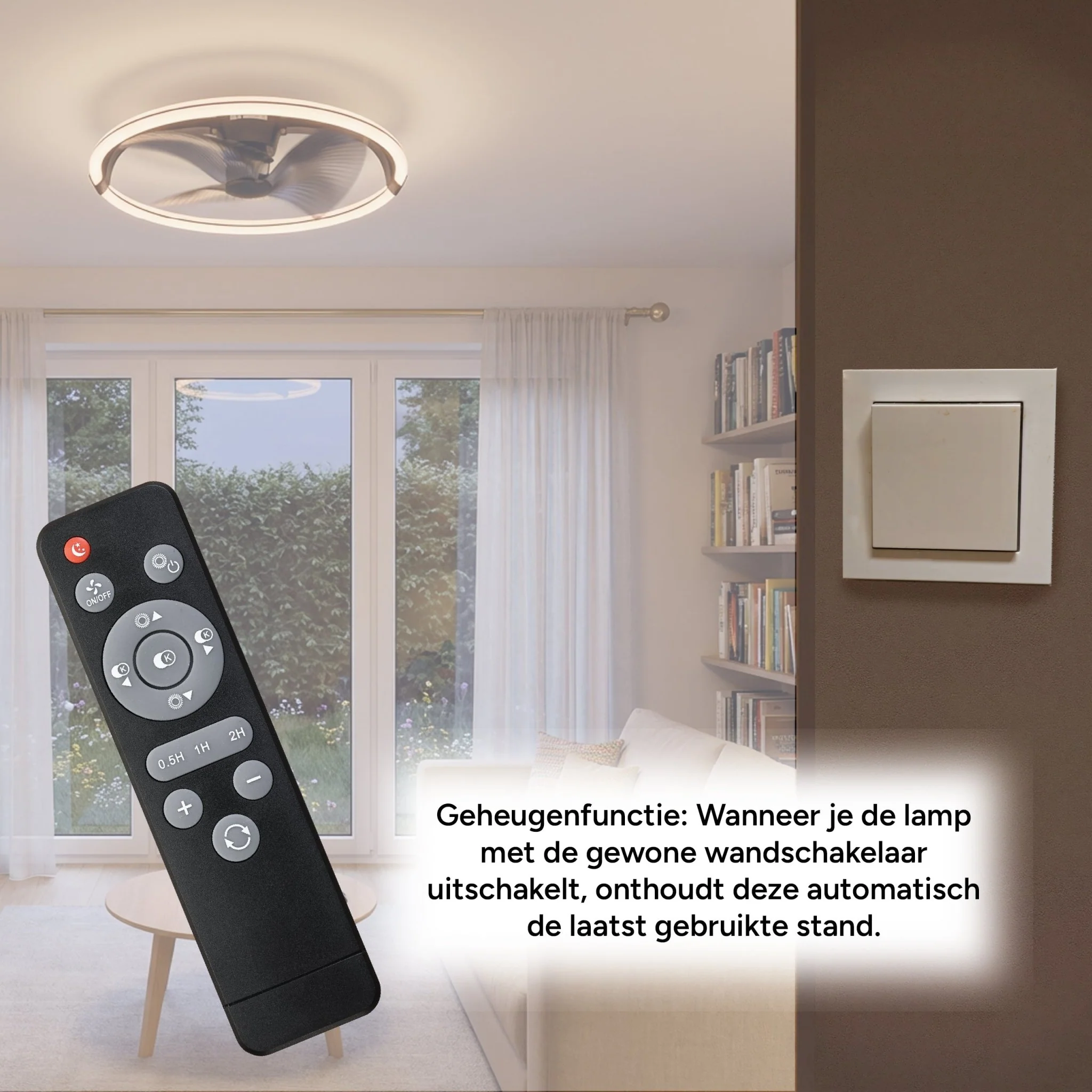 LED's Light Plafondventilator XL 74 cm - Bedienbaar met afstandsbediening - Zwart - Image 11