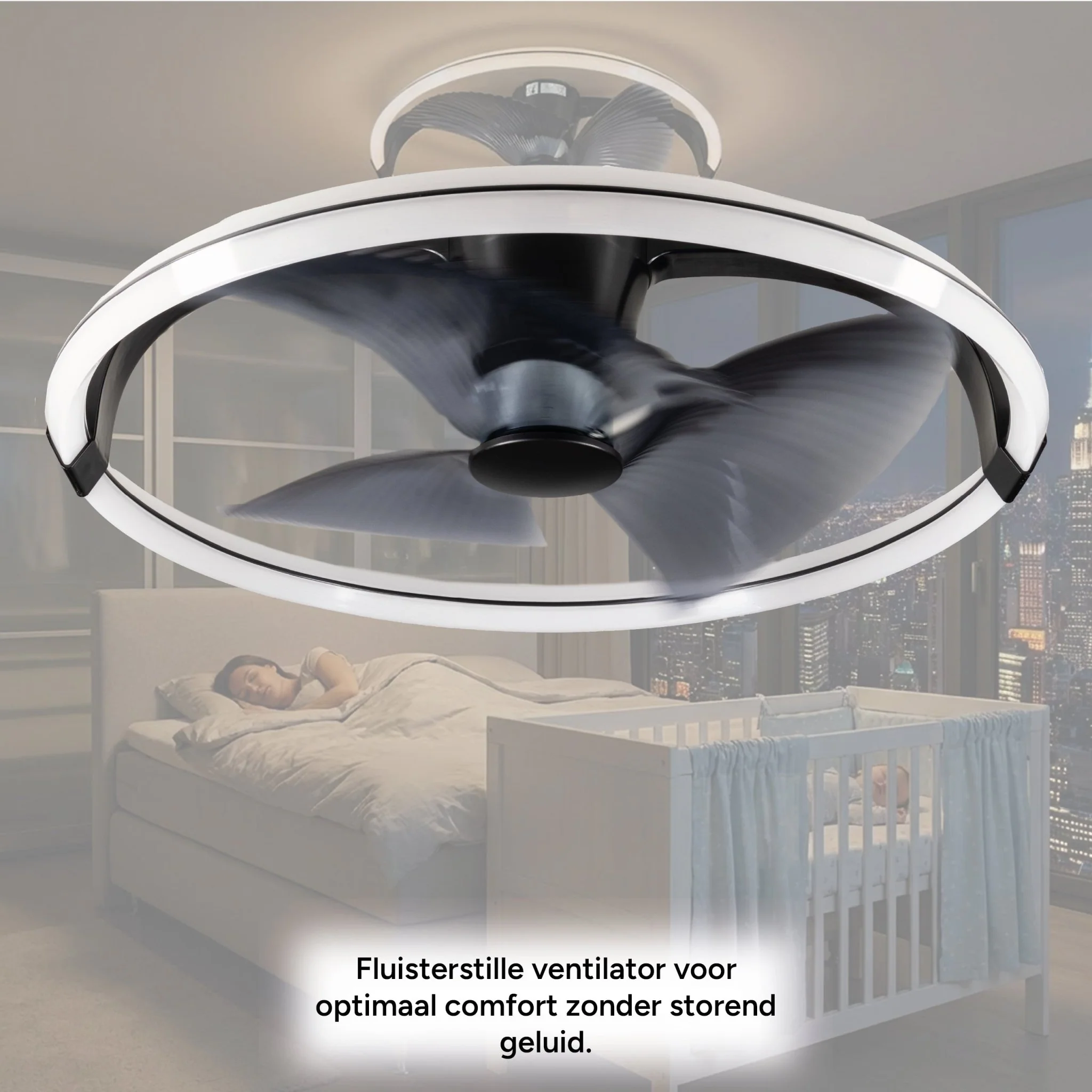 LED's Light Plafondventilator XL 74 cm - Bedienbaar met afstandsbediening - Zwart - Image 12