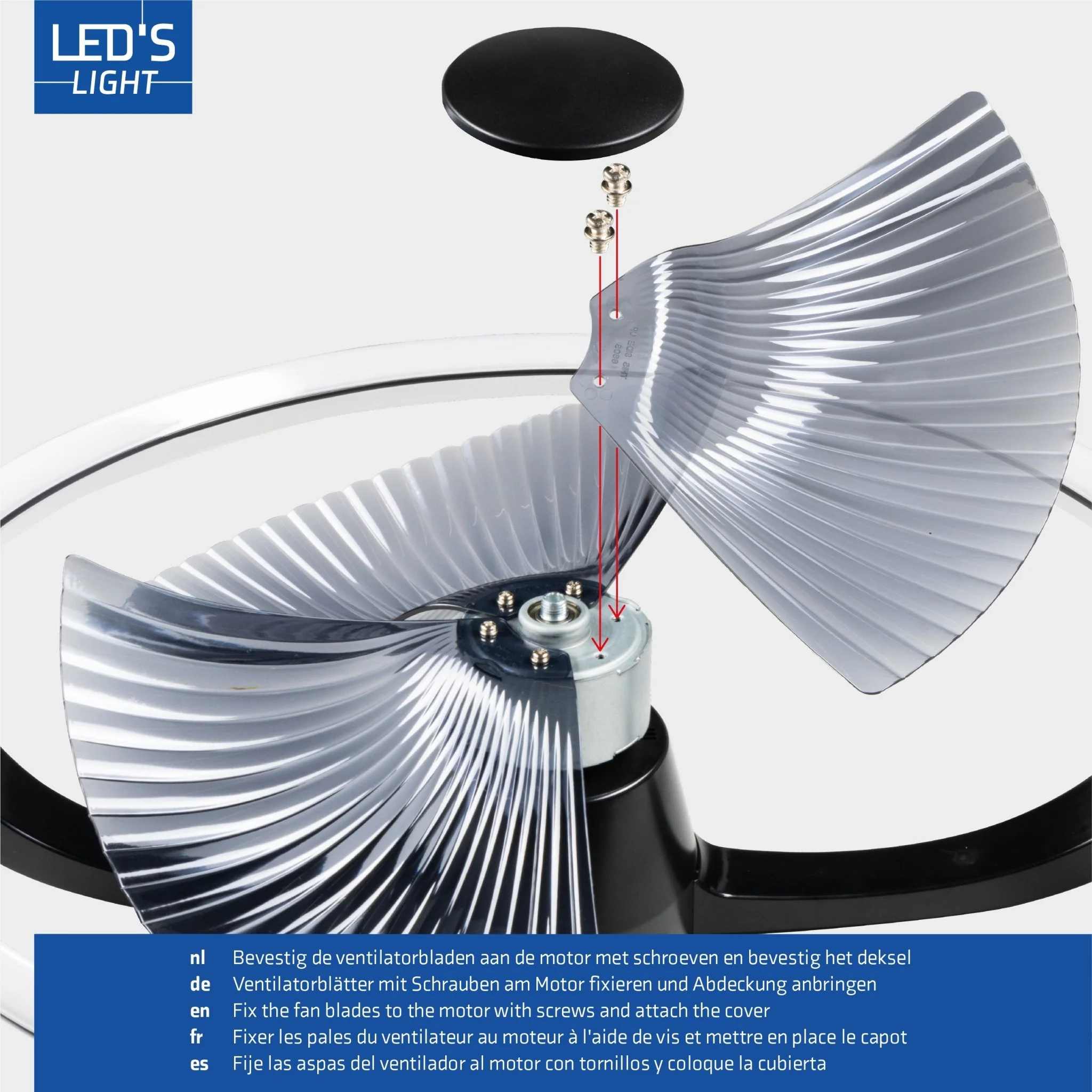 LED's Light Plafondventilator XL 74 cm - Bedienbaar met afstandsbediening - Zwart - Image 14