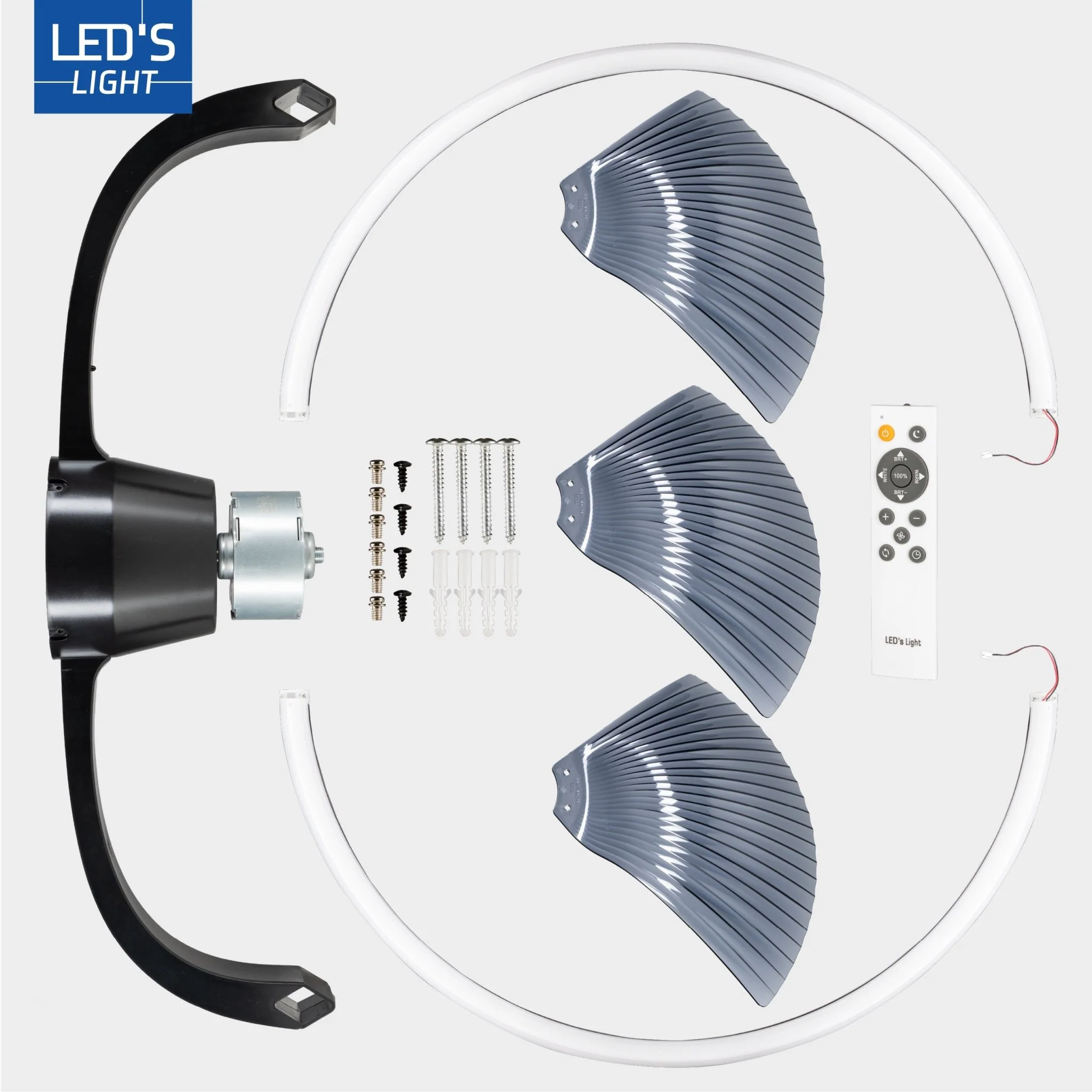 LED's Light Plafondventilator XL 74 cm - Bedienbaar met afstandsbediening - Zwart - Image 21