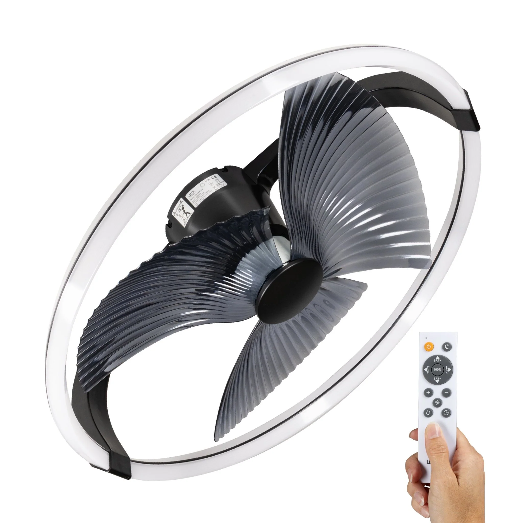 LED's Light Plafondventilator XL 74 cm - Bedienbaar met afstandsbediening - Zwart - Image 24