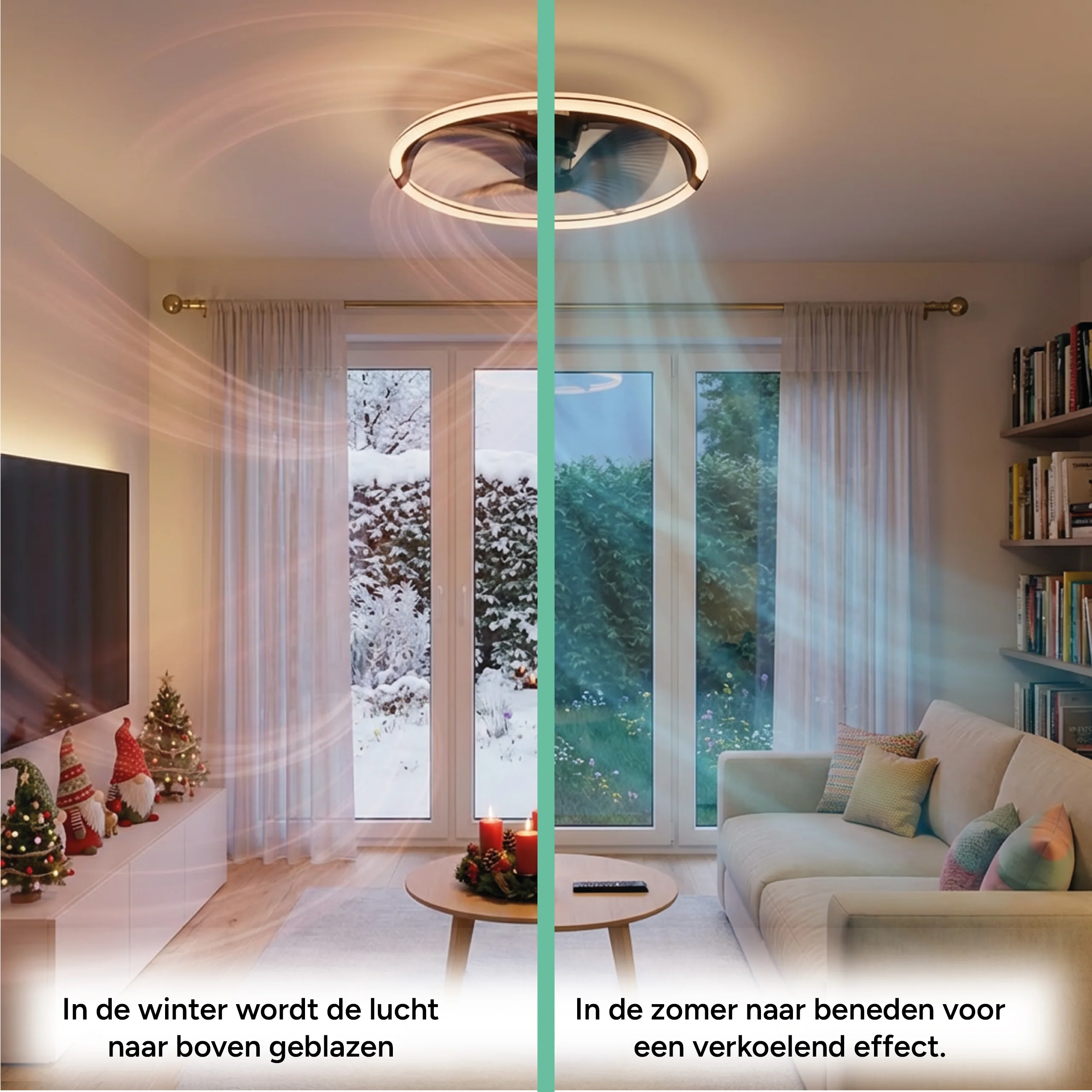 LED's Light Plafondventilator XL 74 cm - Bedienbaar met afstandsbediening - Zwart - Image 9
