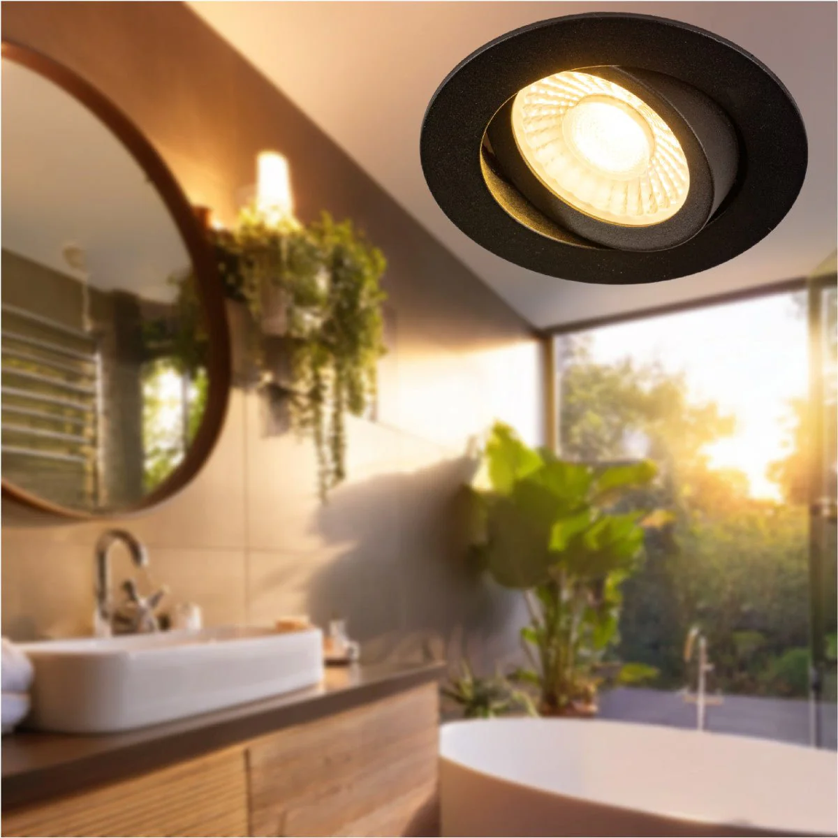 LED's Light PRO - 3 PACK - downlight inbouwspot Ø 68mm - Kantelbaar - Spatwaterdicht - Dim to Warm - Zwart - Image 4