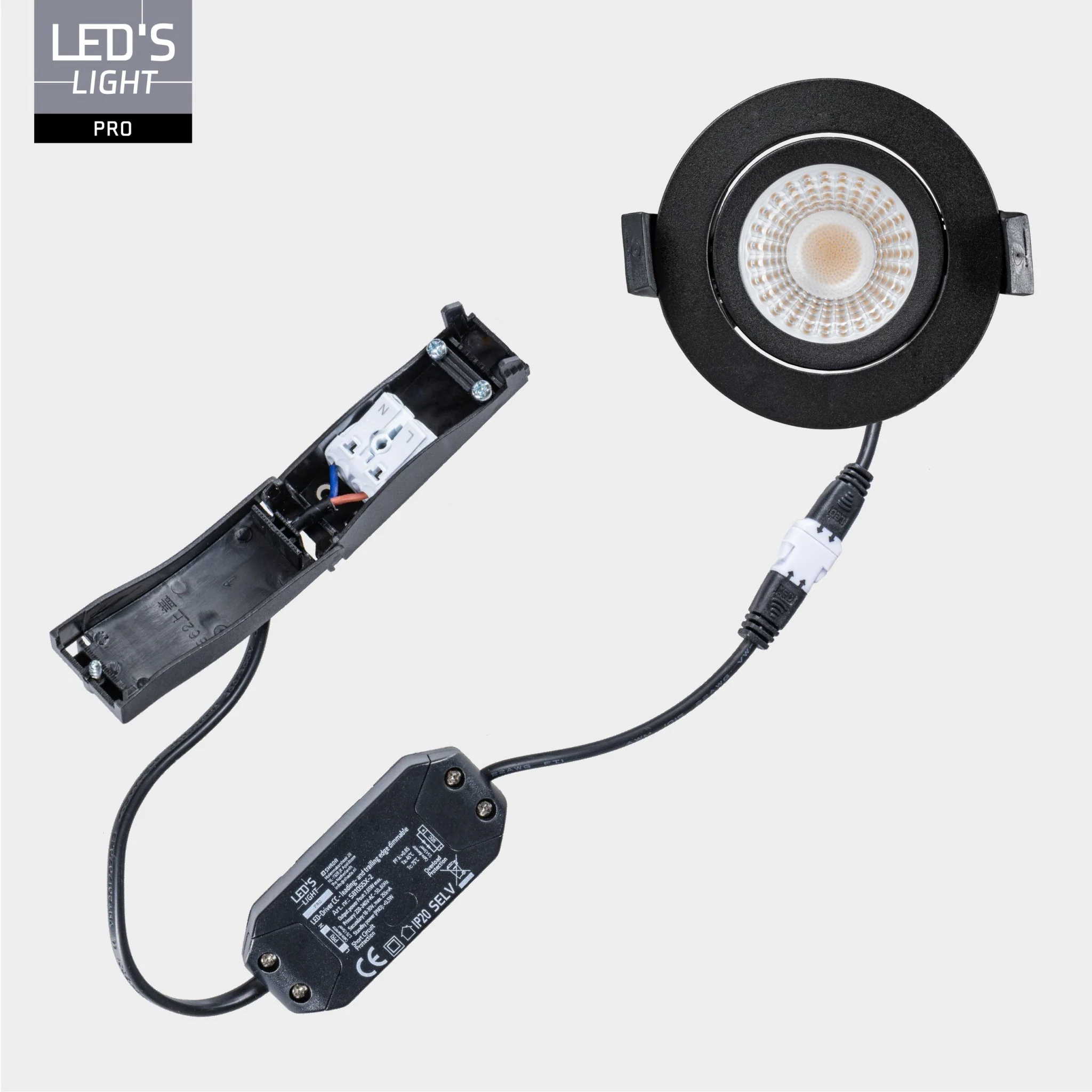 LED's Light PRO downlight inbouwspot Ø 68mm - Kantelbaar - Spatwaterdicht - Dim to Warm - Zwart - Image 9