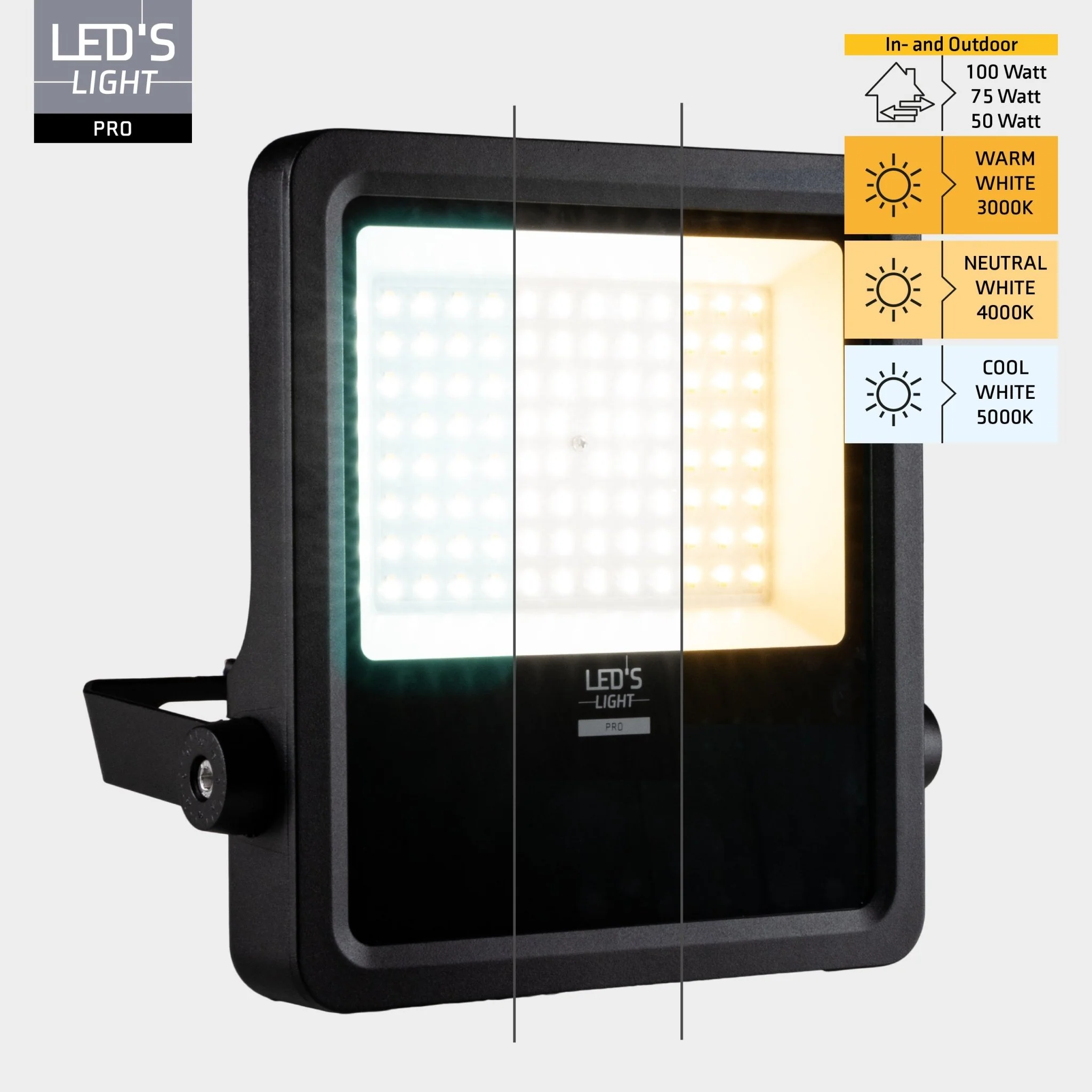 LED's Light Pro Premium Floodlight 12750lm - CCT schakelbaar - Powerselect - 6 lichtstanden - Water en roestbestendig - 100W - Image 6