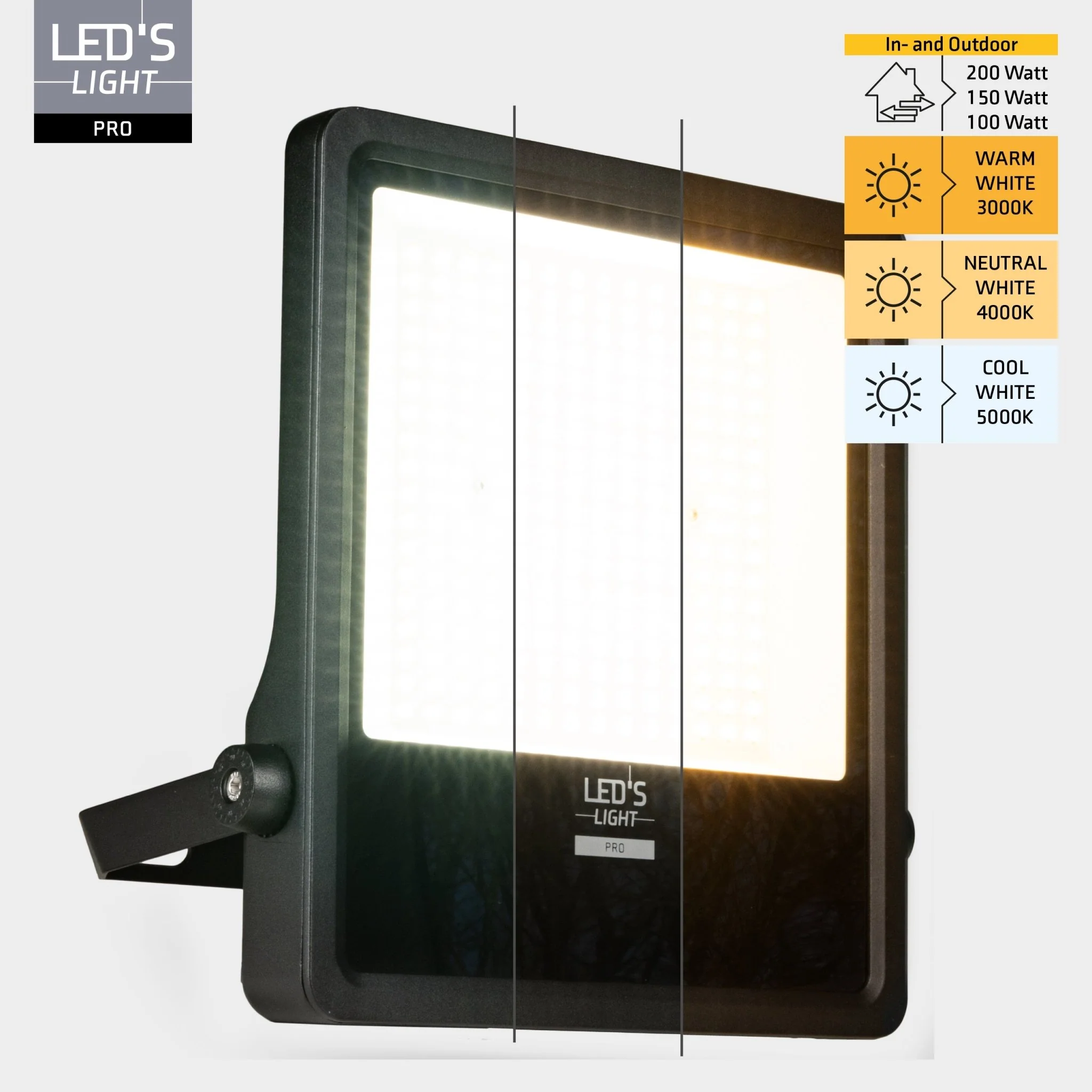 LED's Light Pro Premium Schijnwerper 25500lm - CCT - Powerselect - 6 lichtstanden - Water en roestbestendig - 200W - Image 8